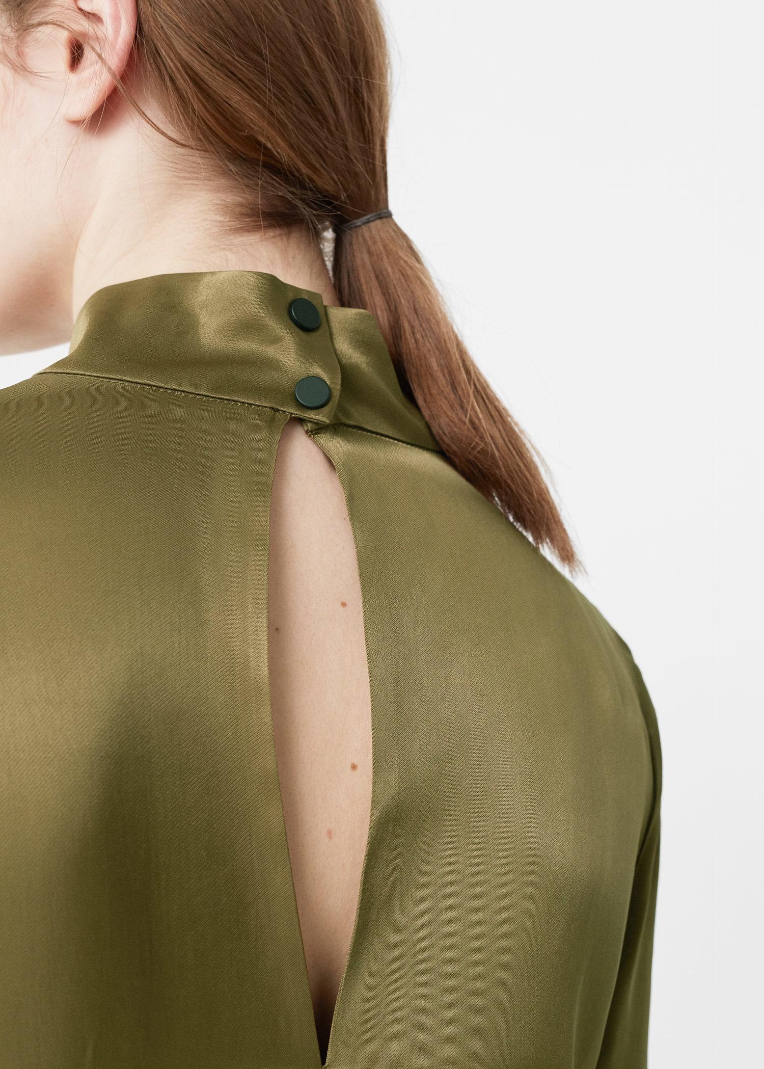 Lyst Mango Satin Blouse in Green