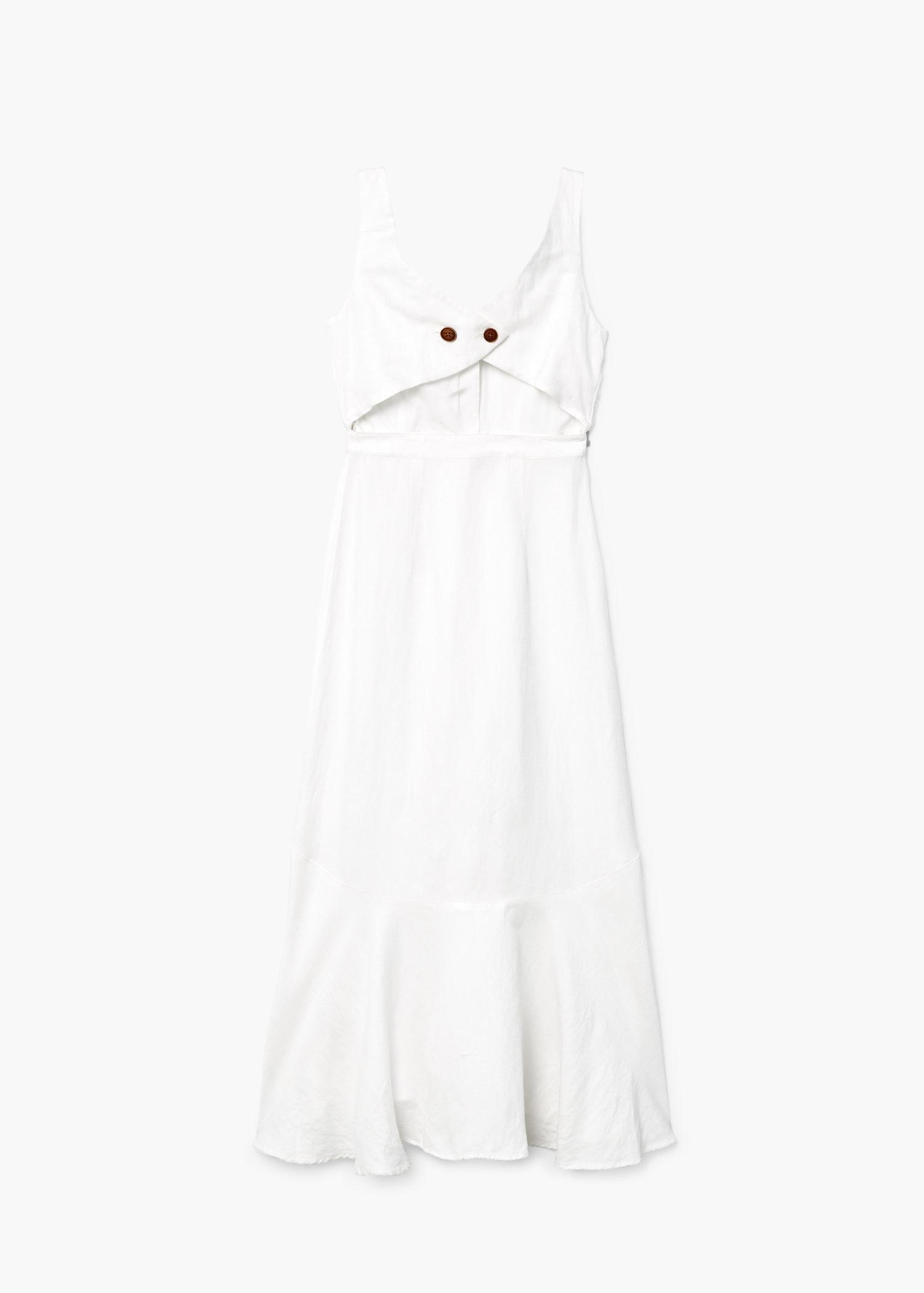 mango ruffled linen dress