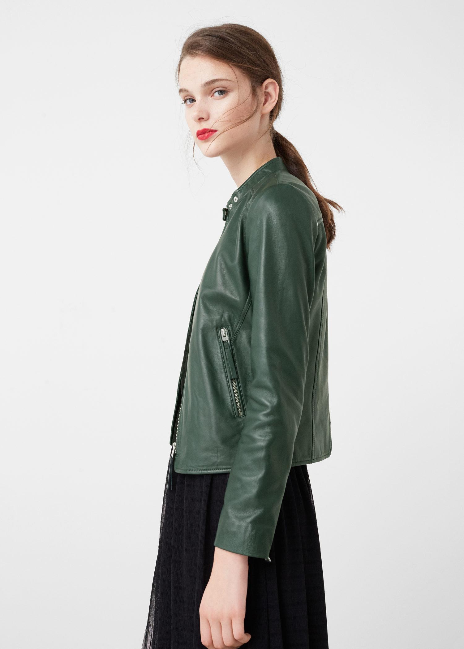 mng genuine leather jacket