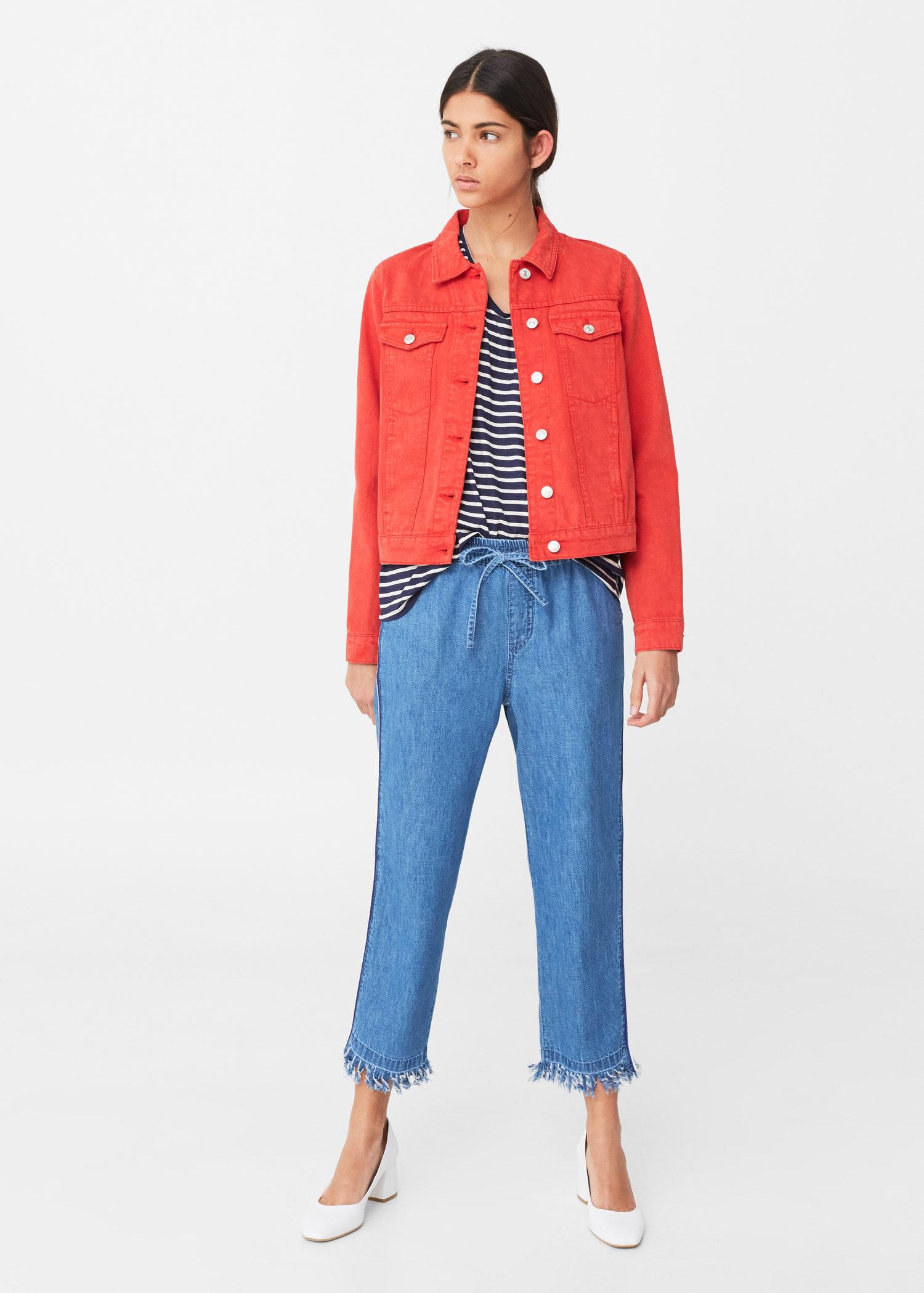 mango red denim jacket