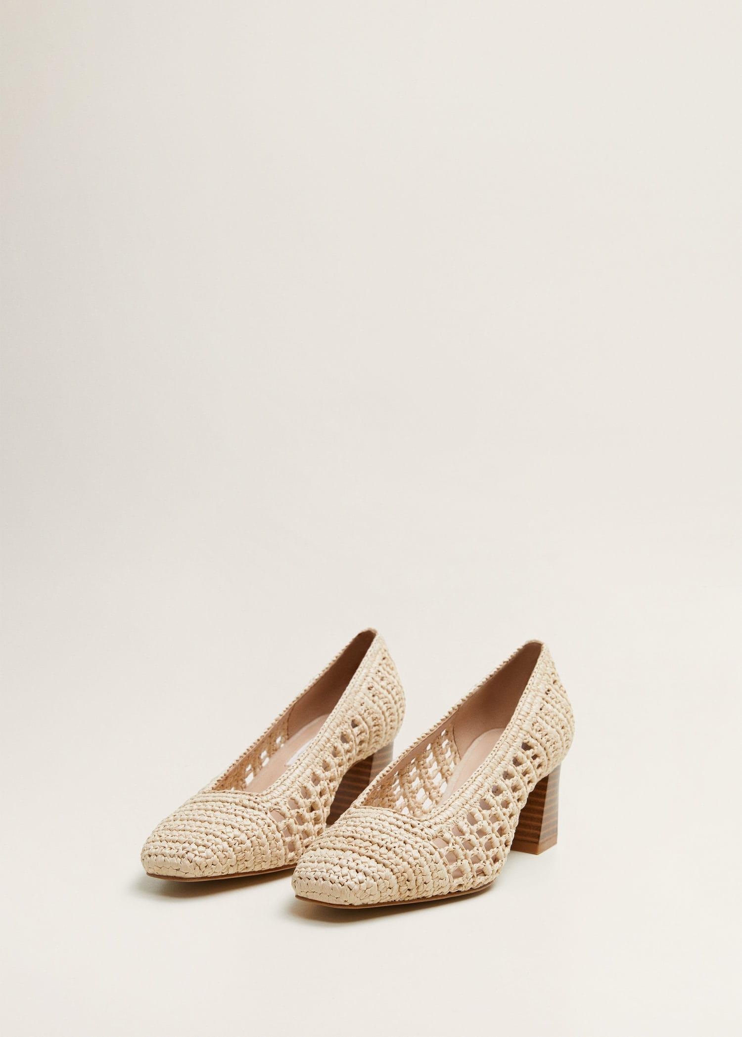 Mango Braided Heel Shoes in Beige (Natural) | Lyst