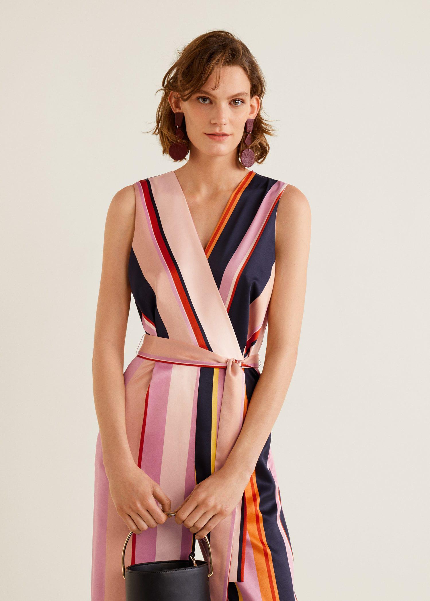 mango striped long jumpsuit