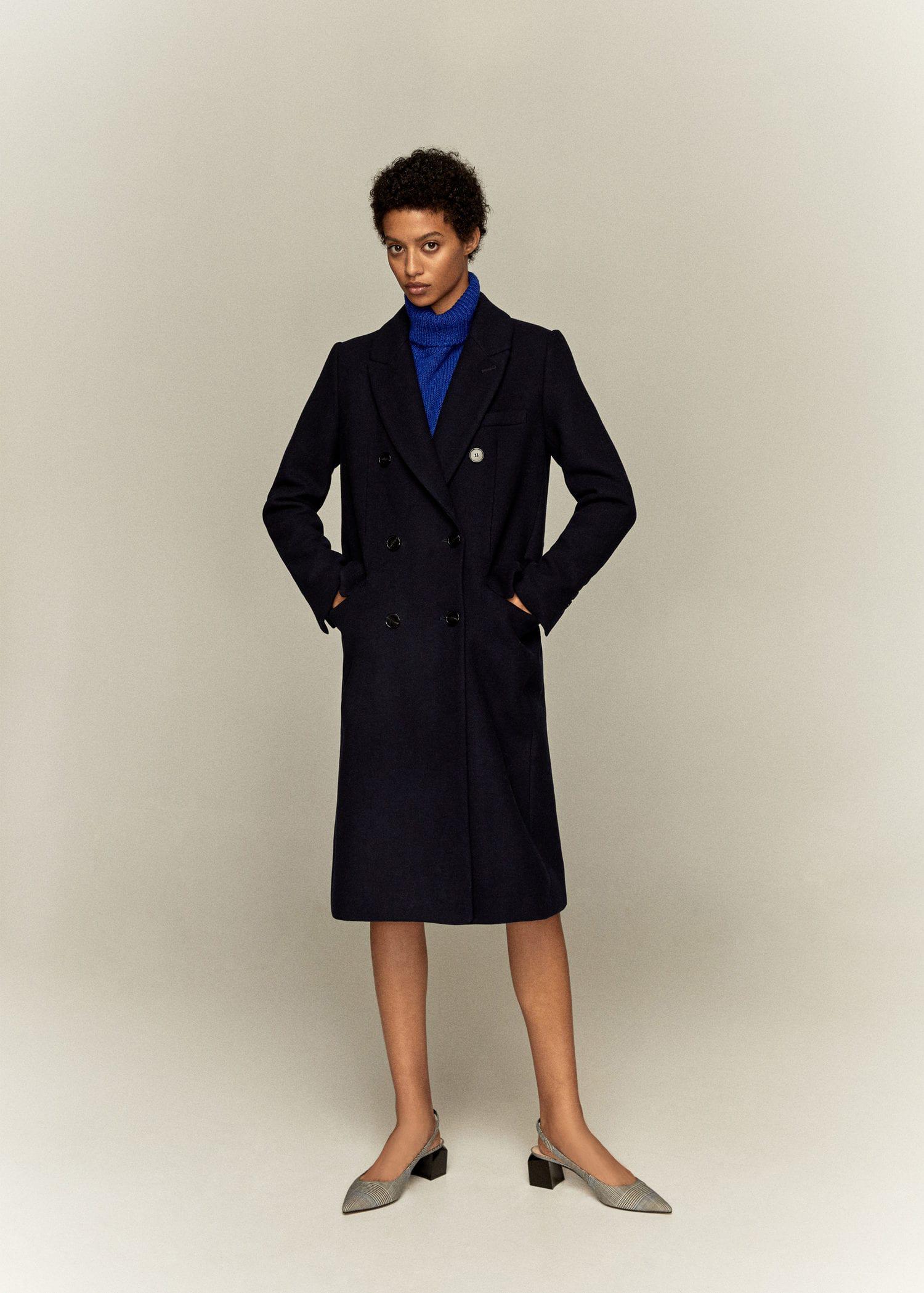 mango lapels wool coat