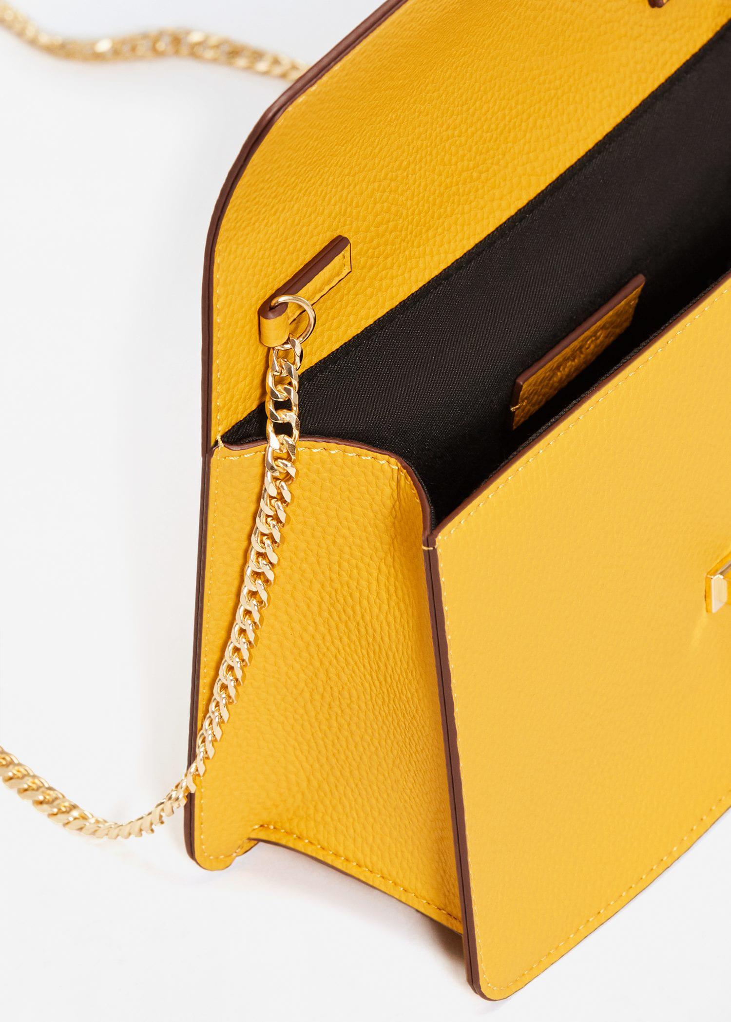 mango mustard yellow solid sling bag