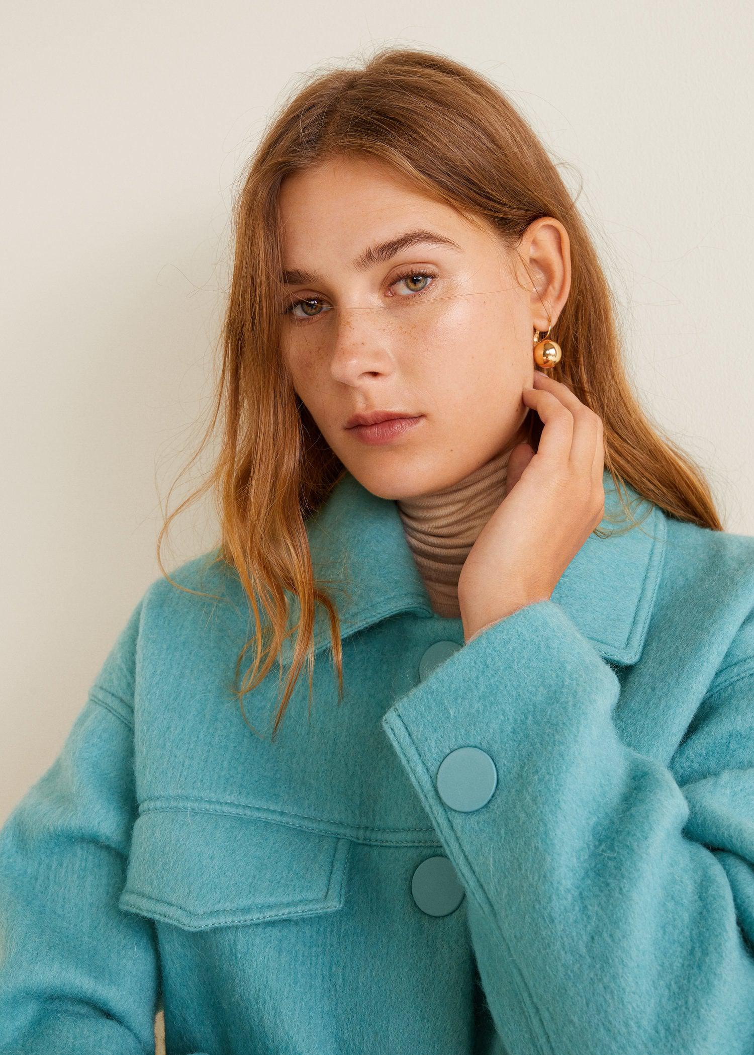 mango buttoned wool jacket