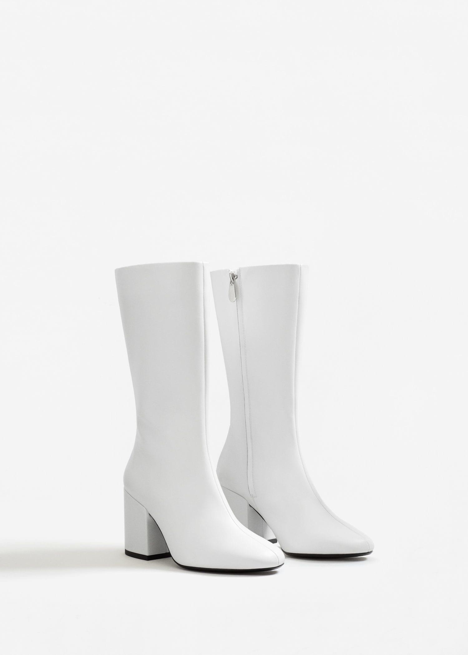 mango white ankle boots