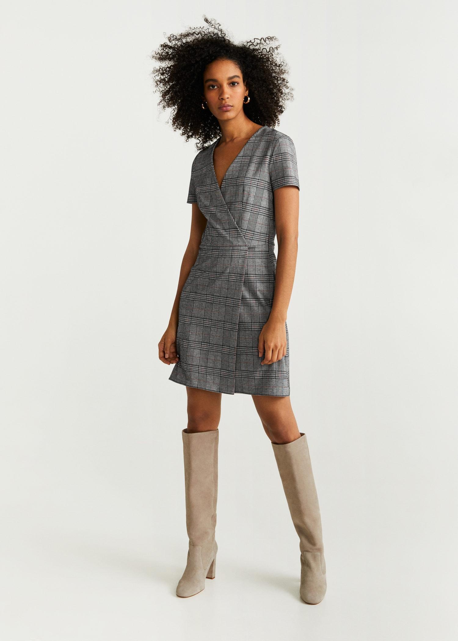 mango plaid dress