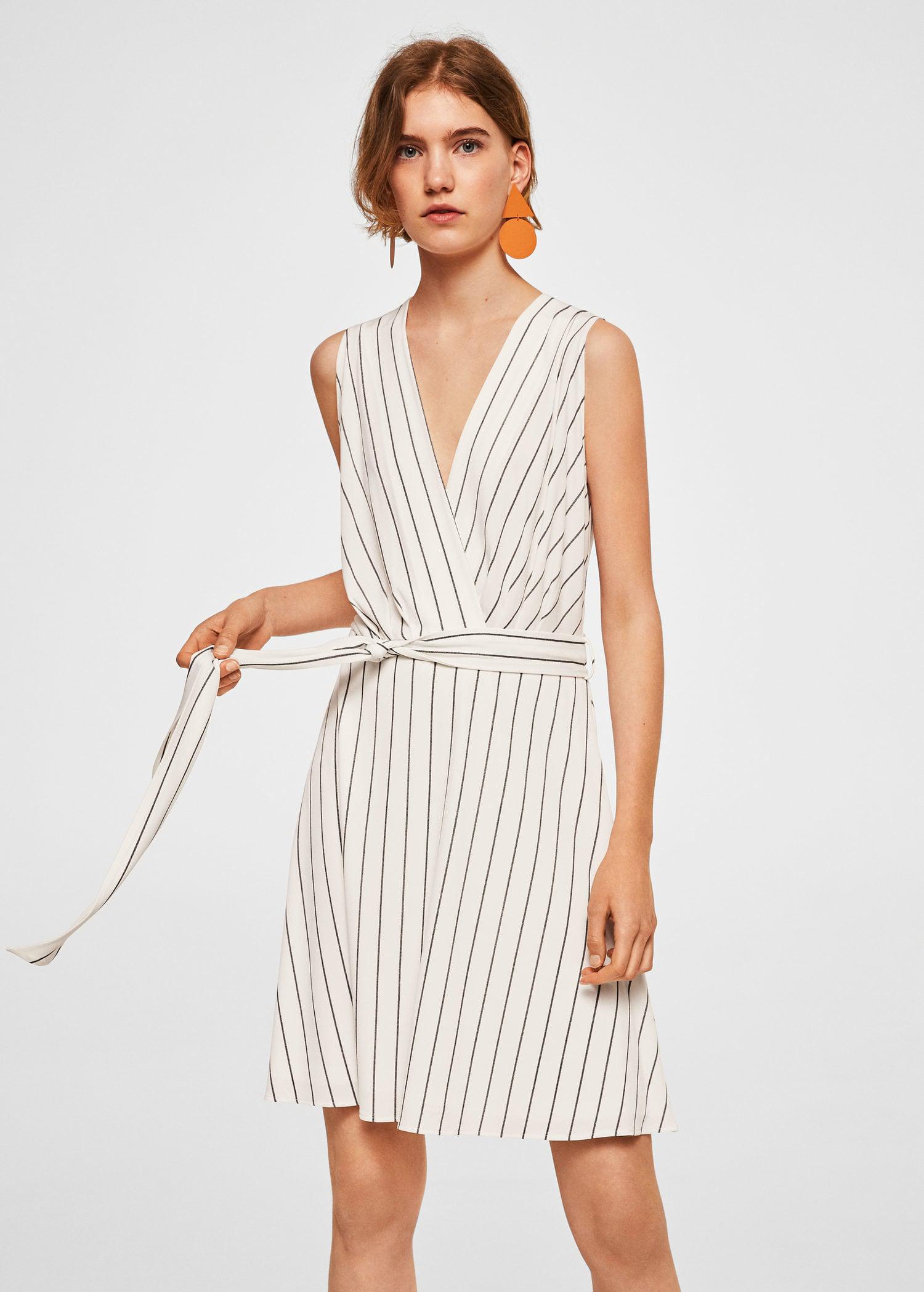 mango bow wrap dress