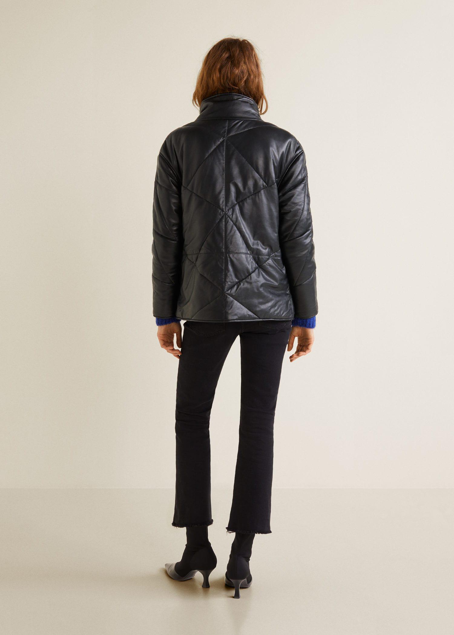 mango quilted leather jacket