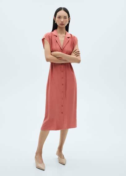 Mango bow shirt dress sale