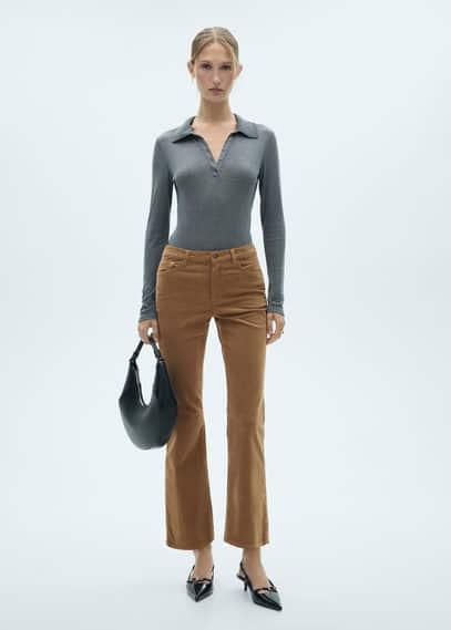 Crop corduroy pants deals