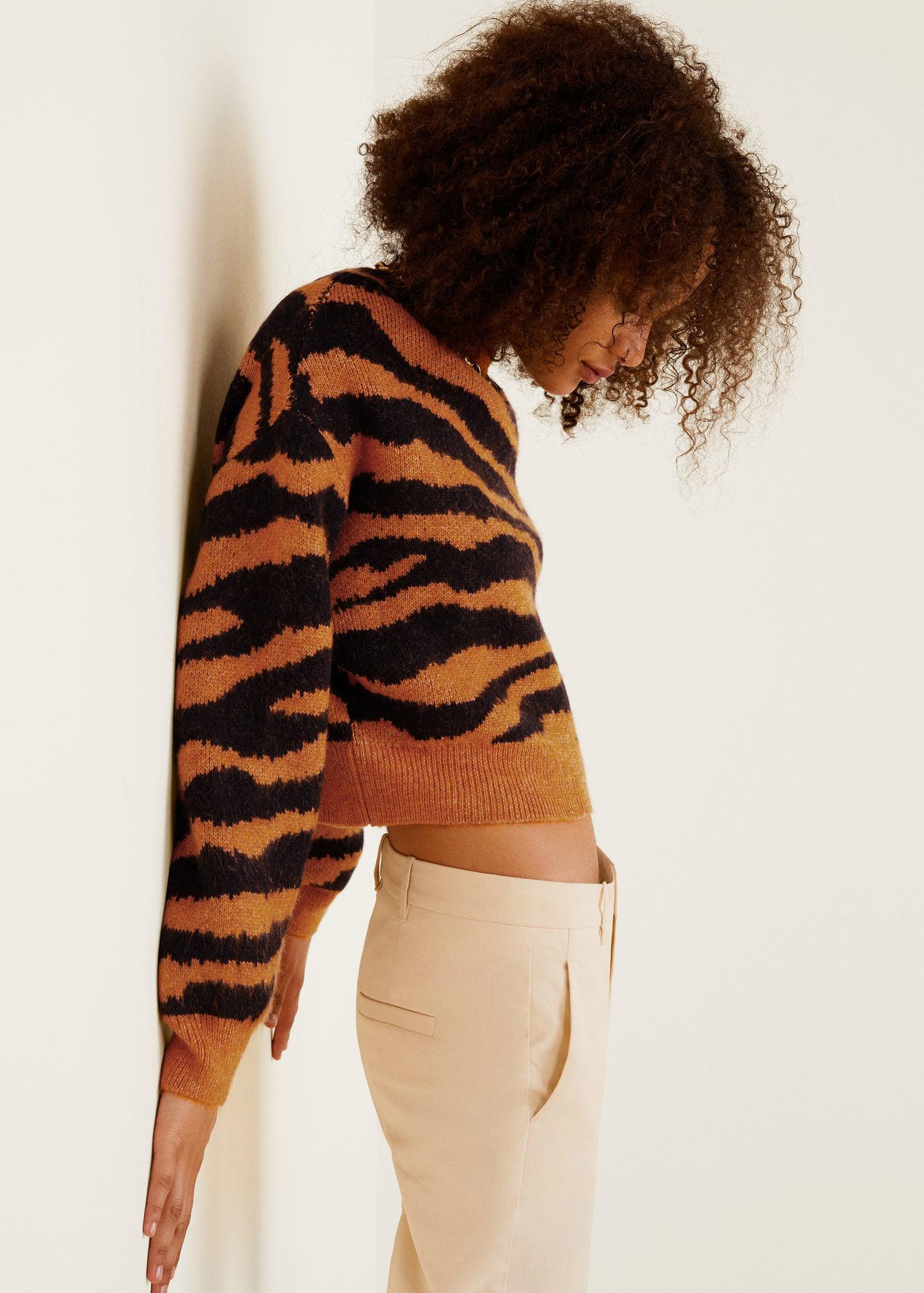mango tiger print sweater