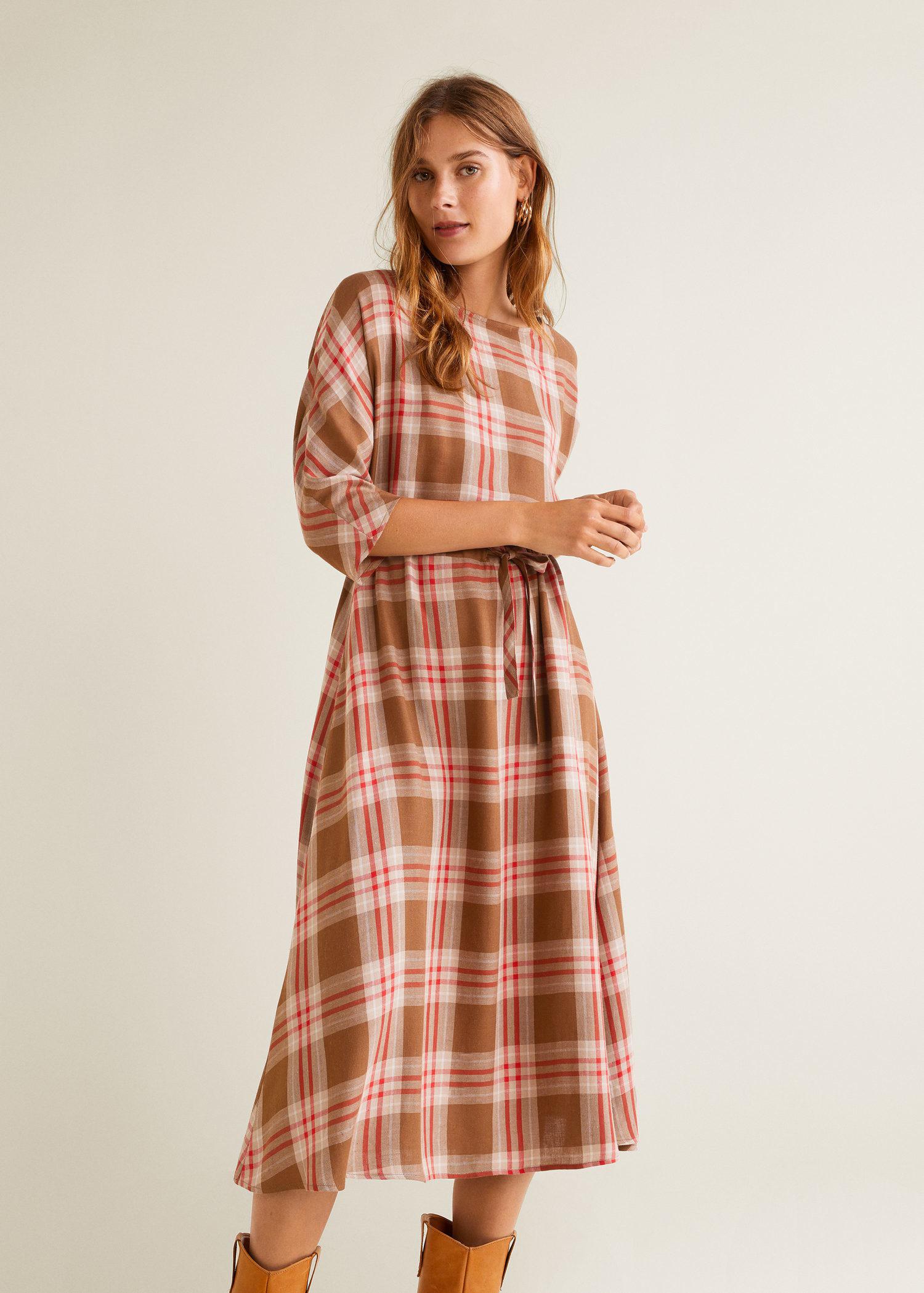 mango checked dress