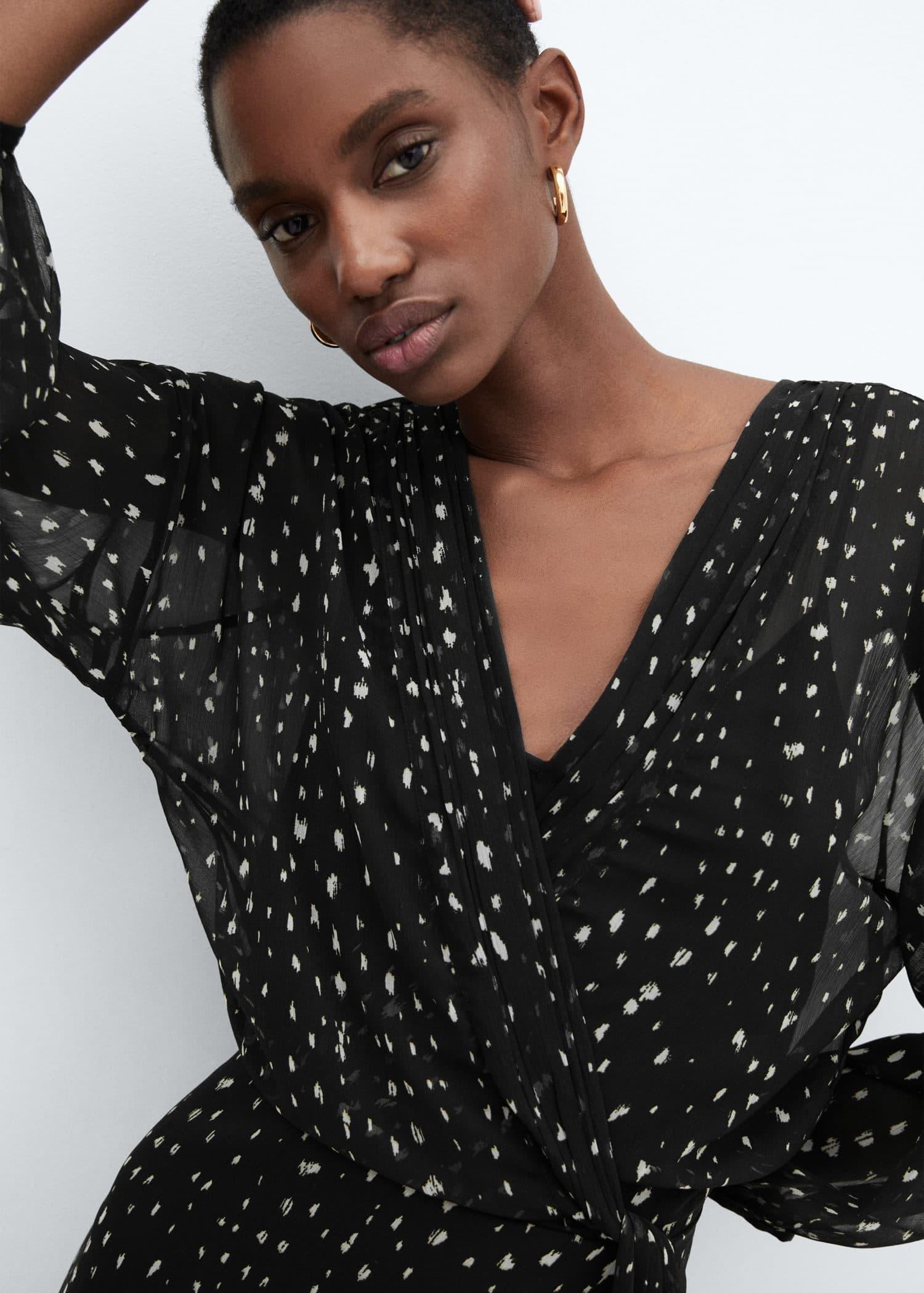 Mango leopard top wrap dress