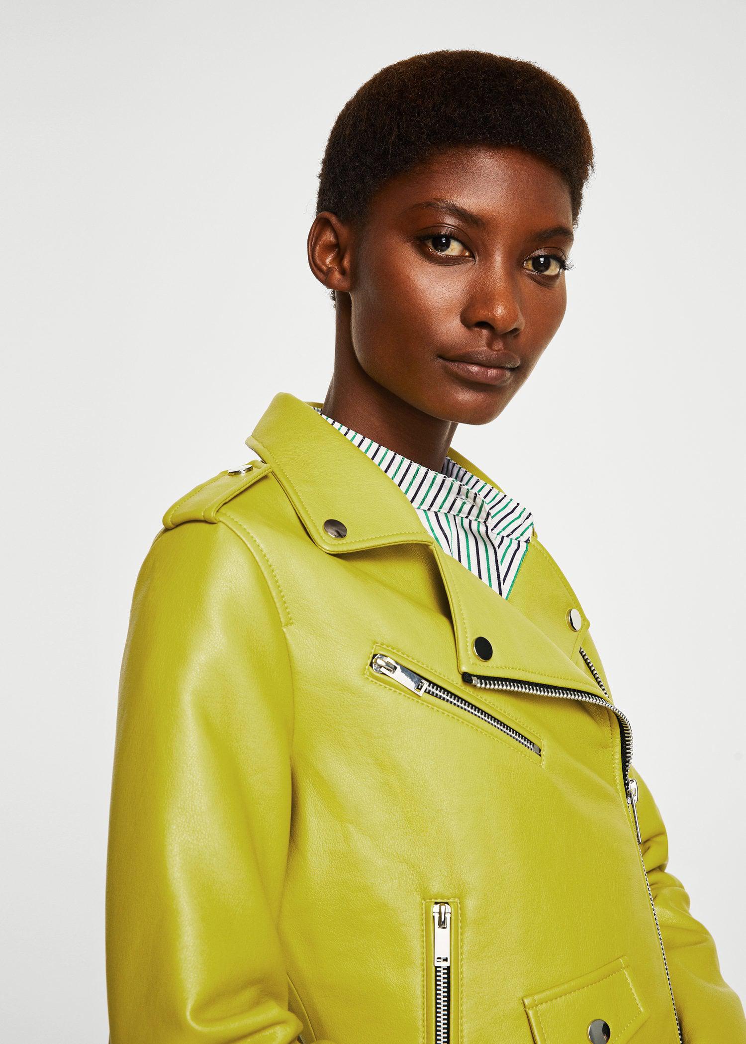 mango applique biker jacket