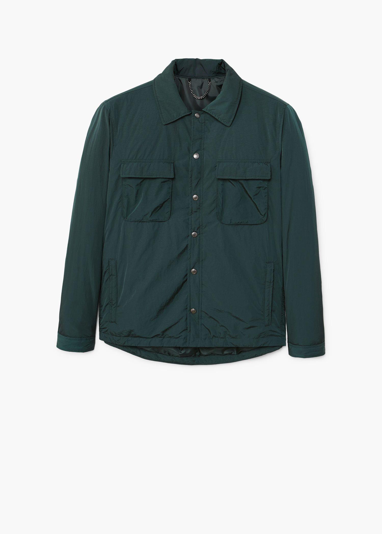 Lyst Mango Pocket Nylon Jacket in Green for Men