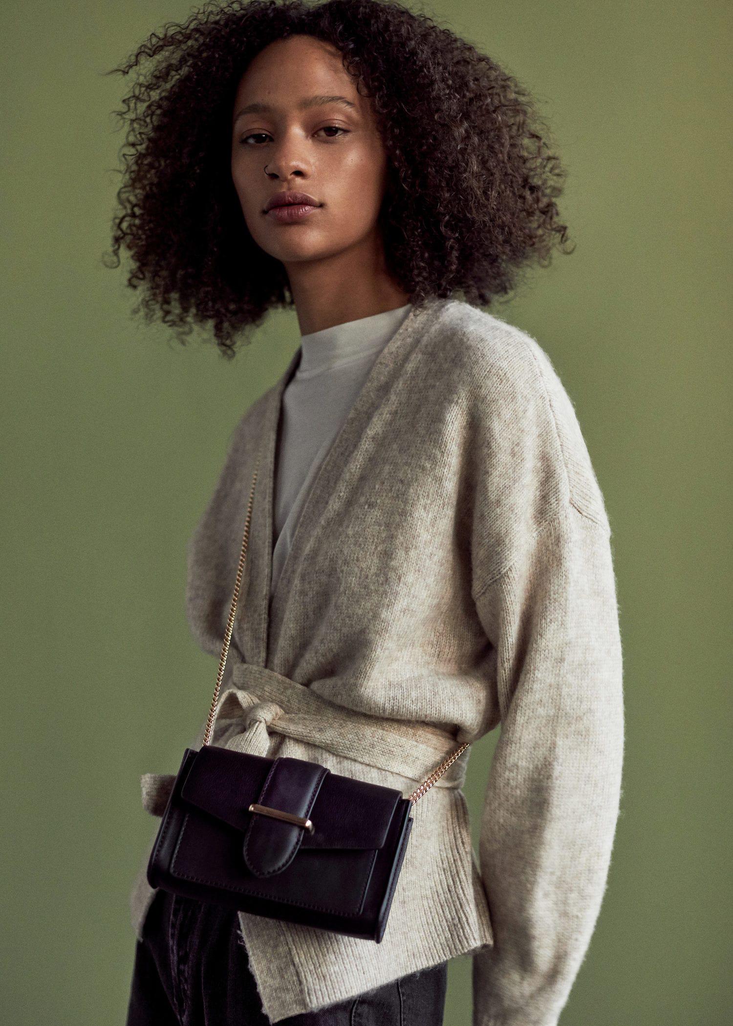 mango leather flap bum bag