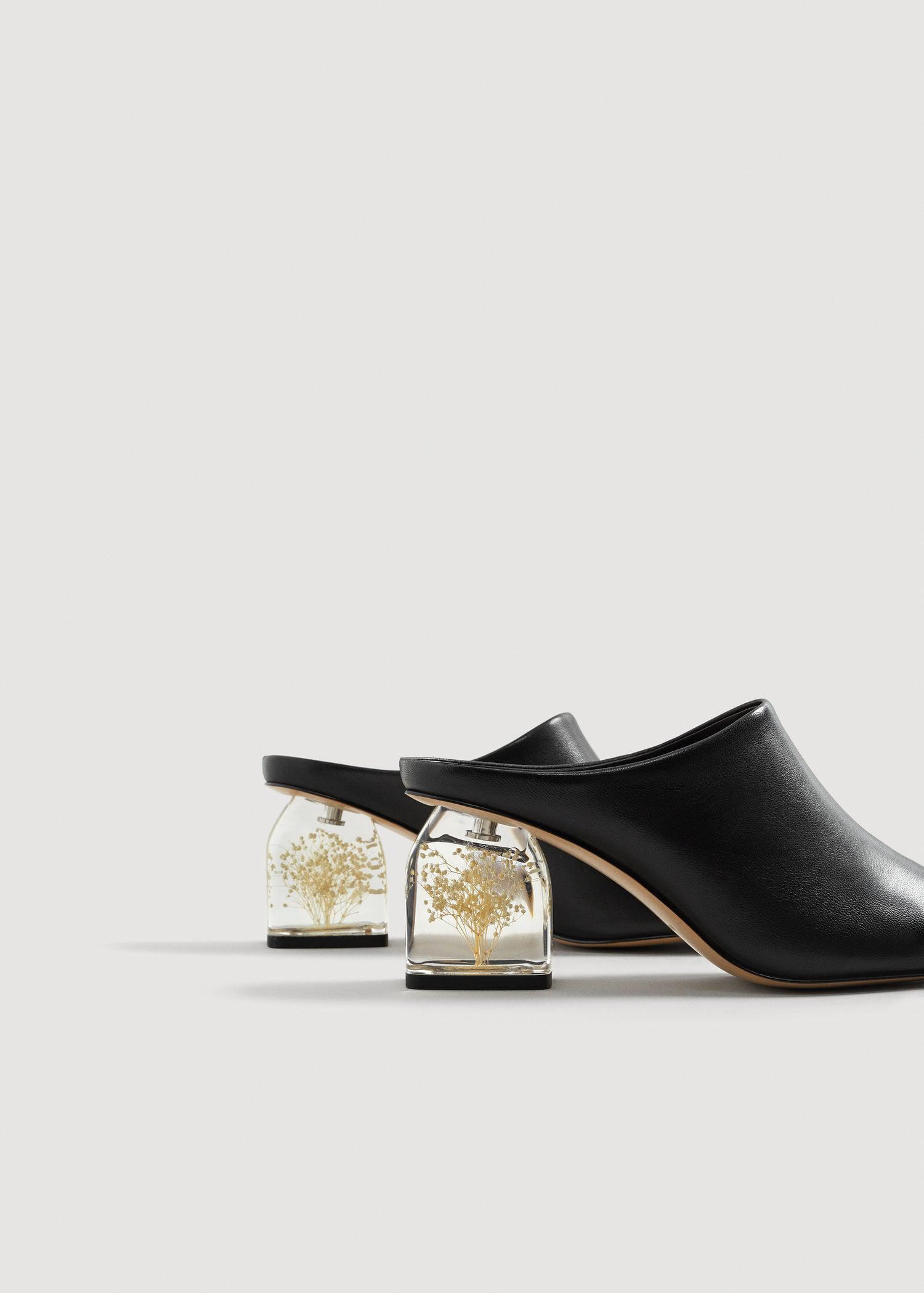 mango heel leather sandals