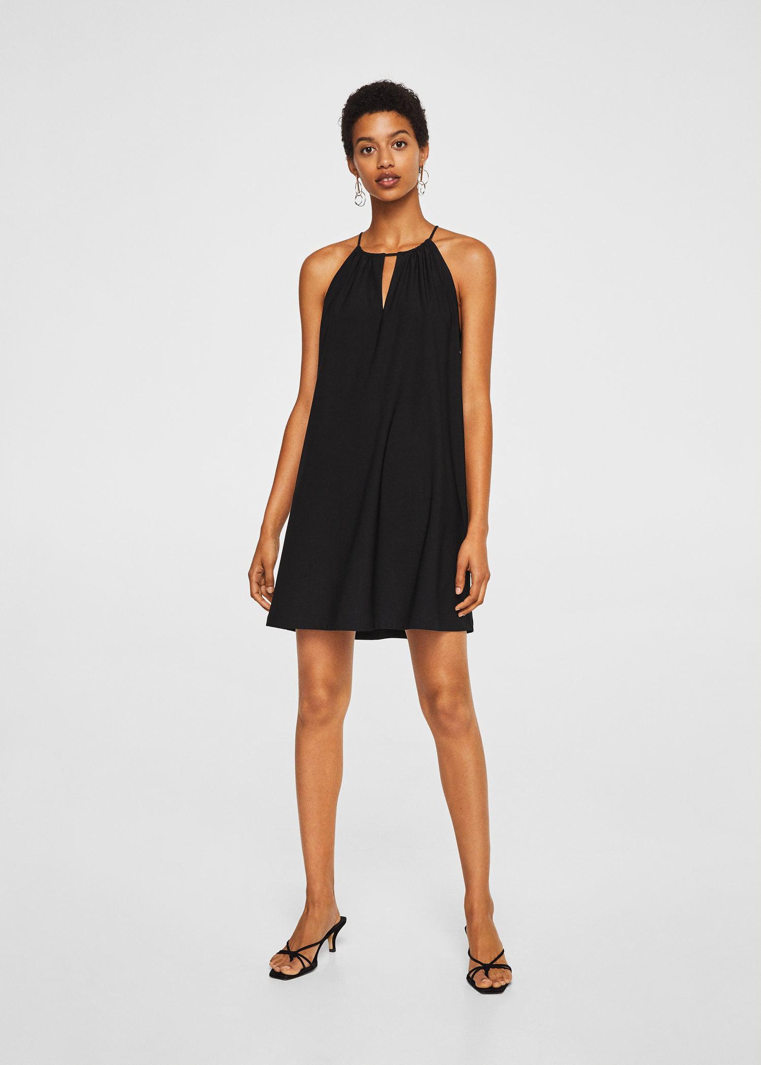 Mango Halter Neck Dress in Black Lyst