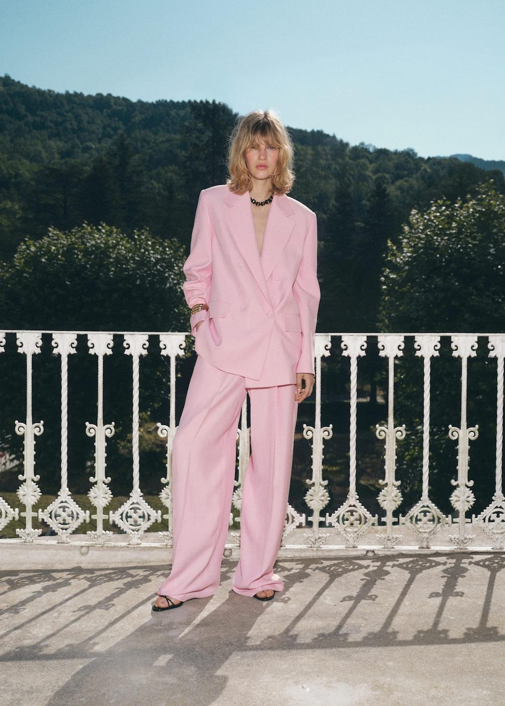 Ensemble Tailleur Femme Tailleur Rose Mango Blazer 'Margot' MANGO