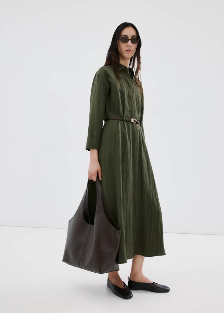 mango flowy belt dress Ethena Strapless Ruched Goddess Maxi Dress L main image 1
