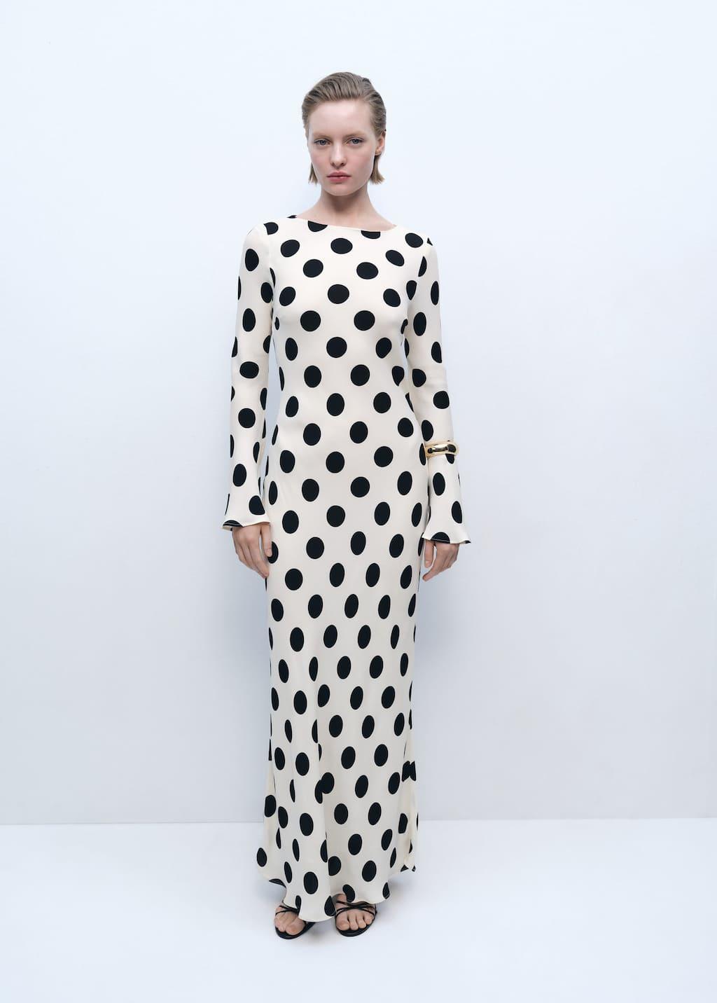 Mango Flared Sleeve Polka-Dot Dress in White | Lyst Mango Flared Sleeve Polka-Dot Dress in White | Lyst