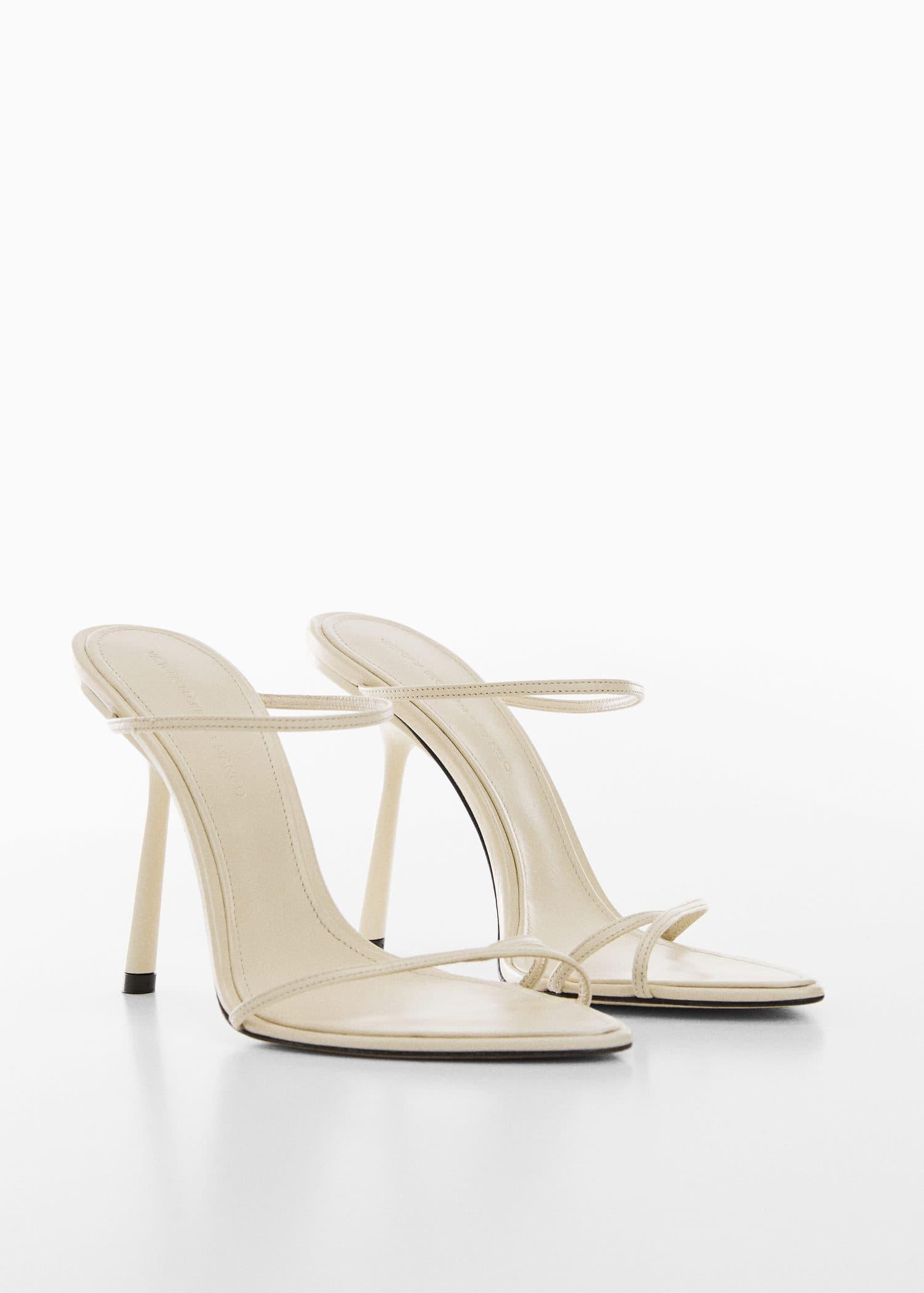 Mango white heeled sandals best sale