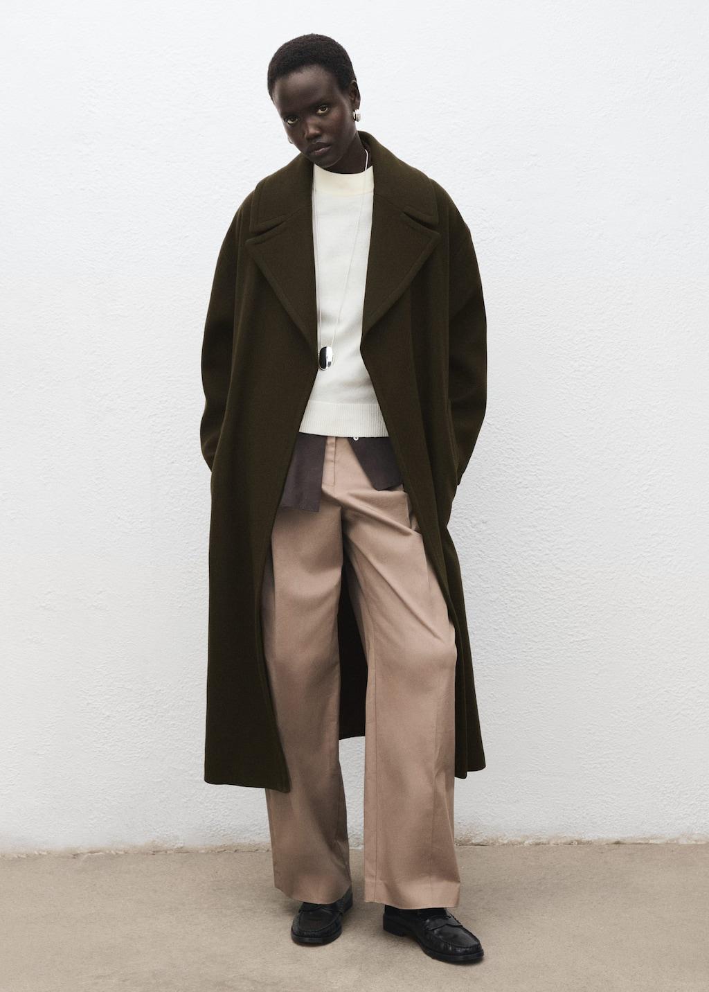 Mango Manteau Noir Avec Ceinture Manteau Long Noir Avec Ceinture