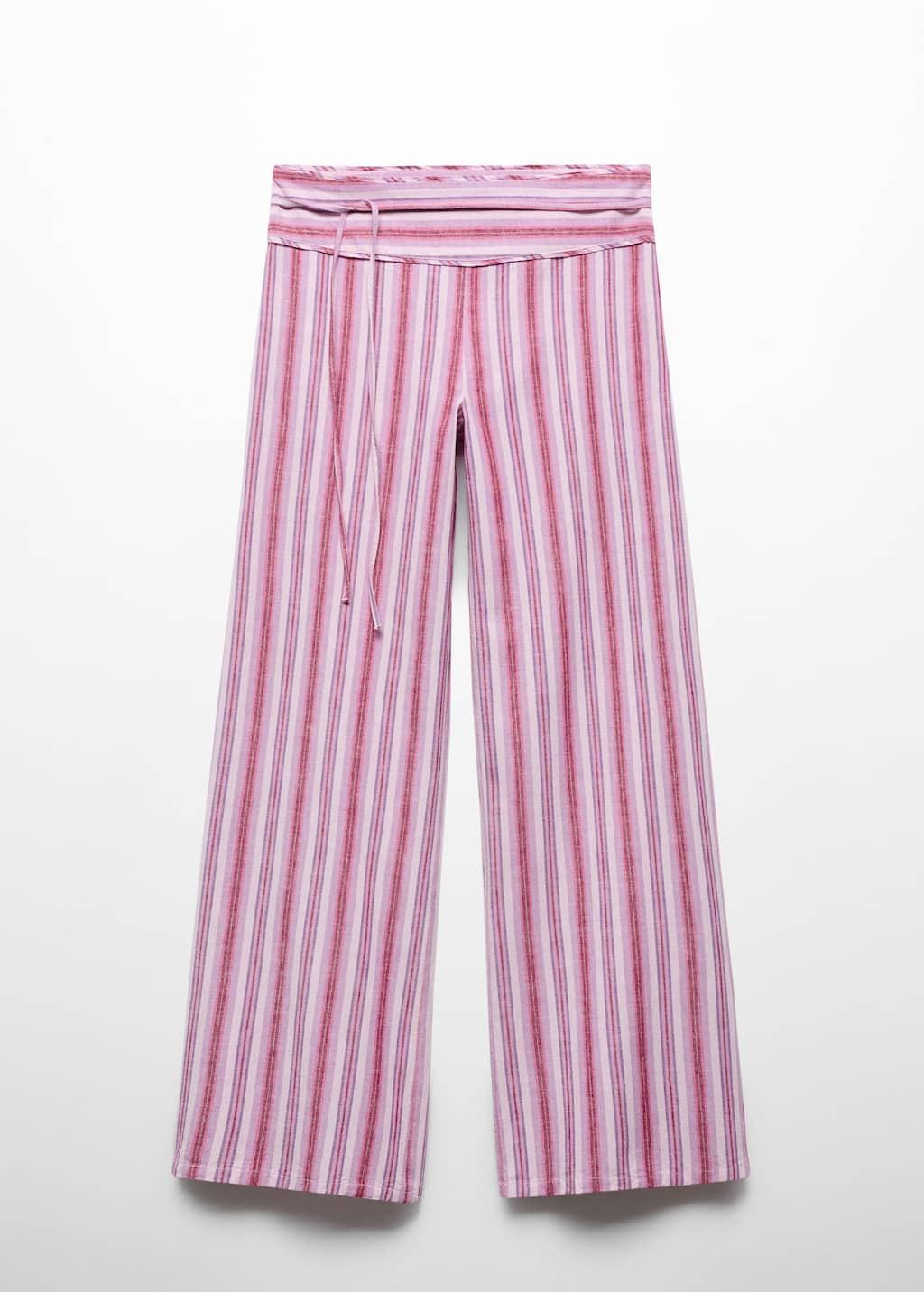 Pink Striped Flared Trousers Rock Your Baby Pink Stripe Flared