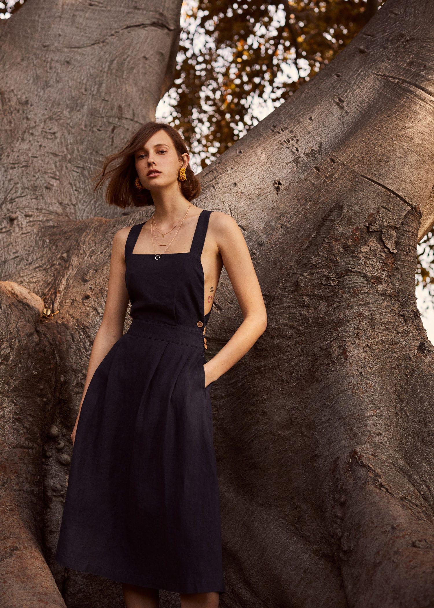 mango linen midi dress