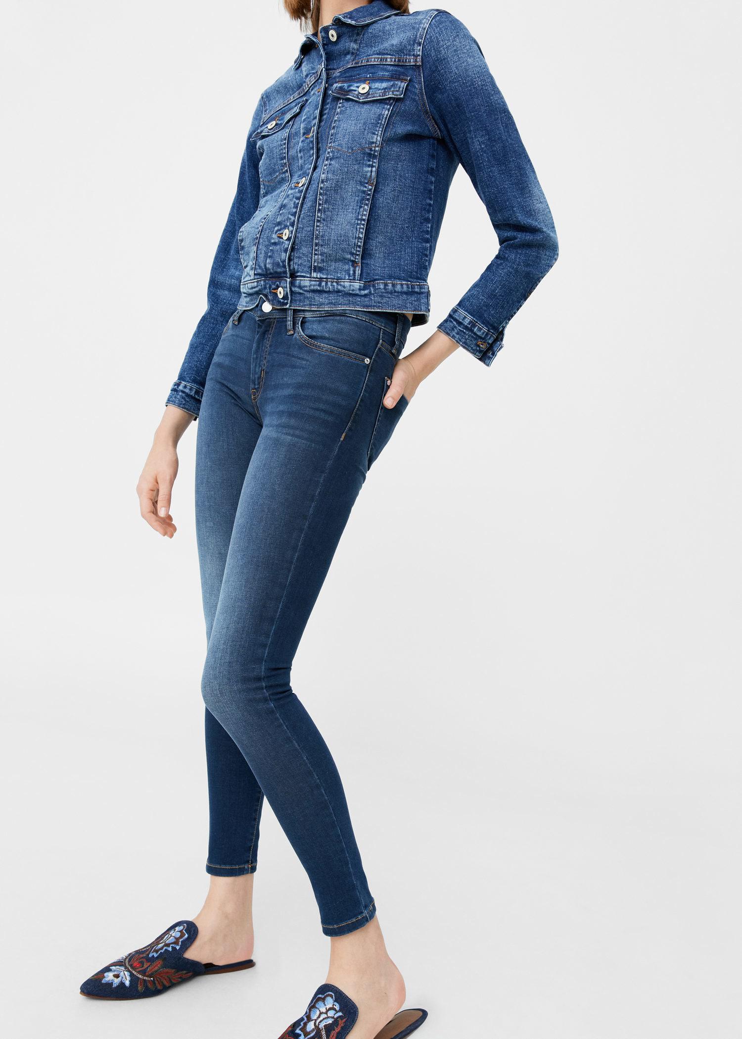 Mango Denim Skinny Elektra Jeans in Dark Blue (Blue) - Lyst