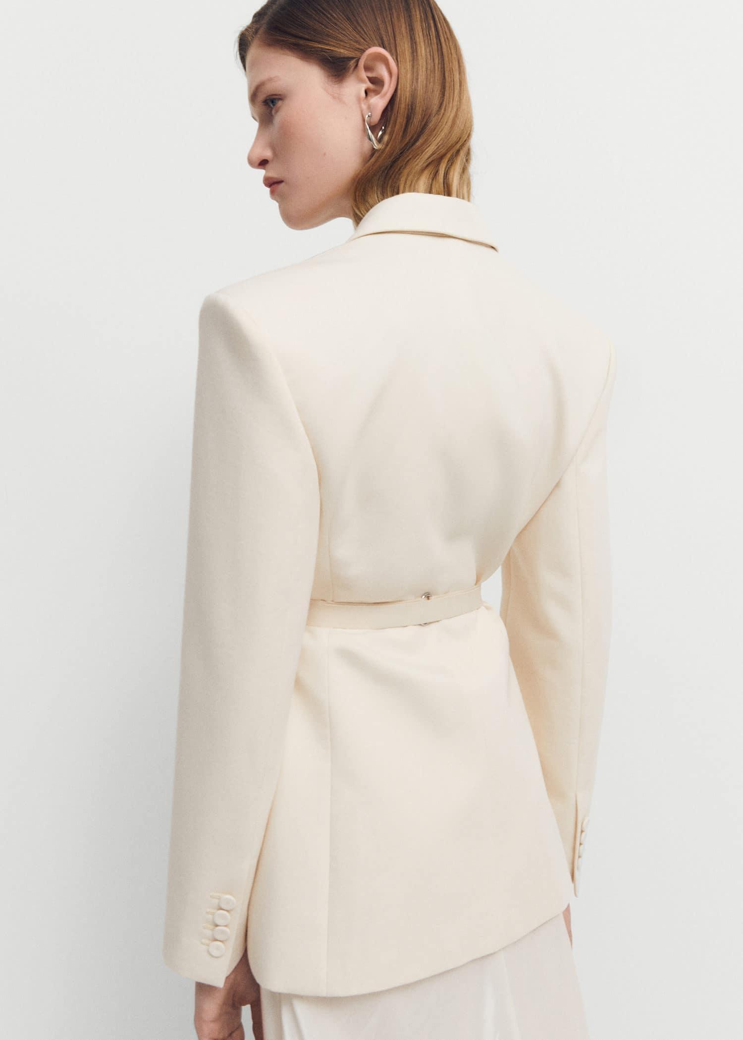 Mango Belt Structured Blazer in Natural Lyst UK