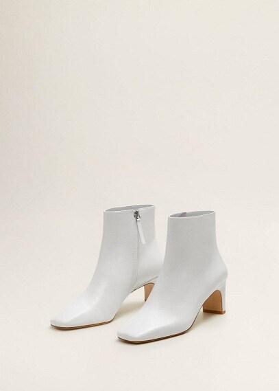 white ankle boots mango