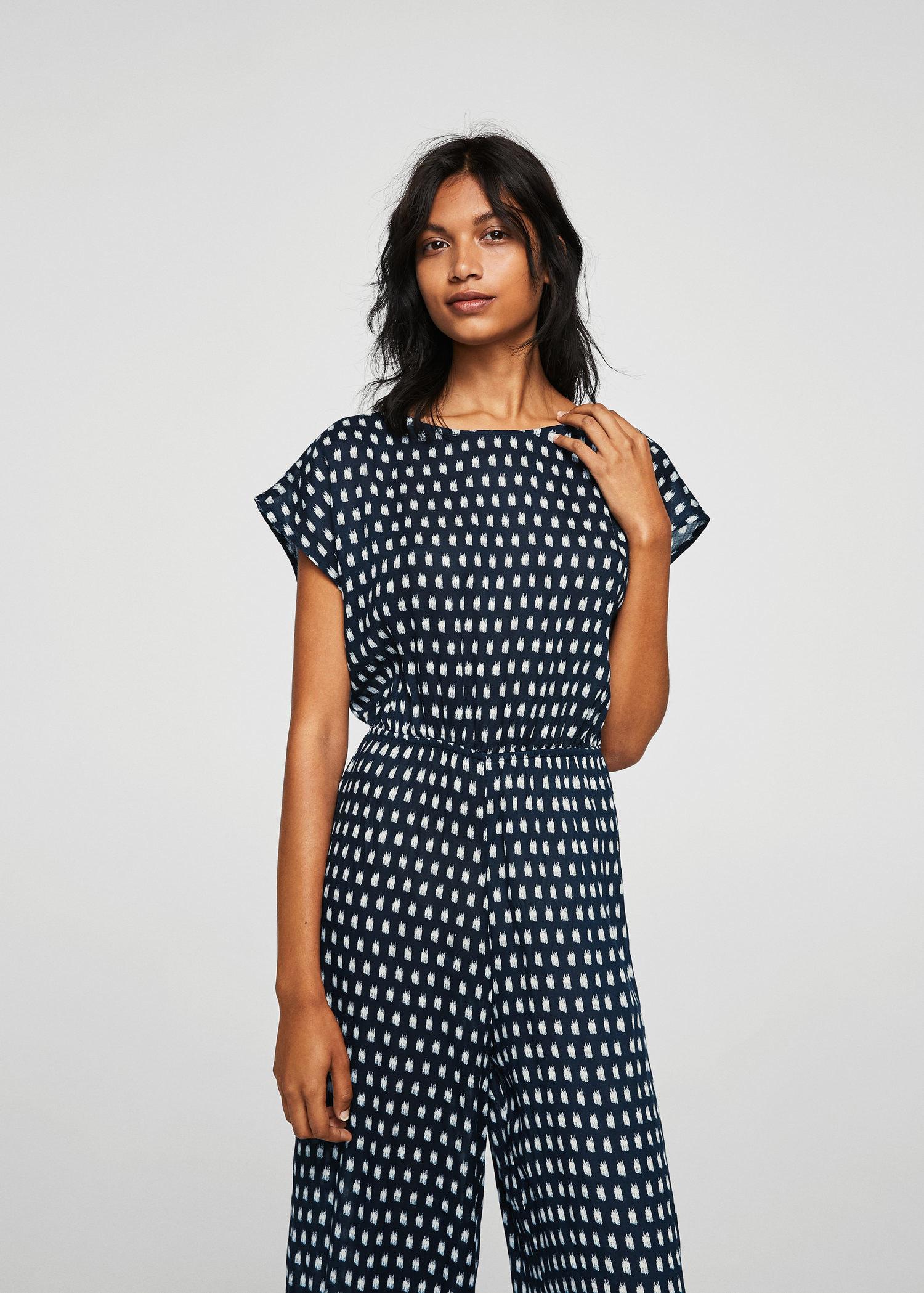 mango long printed jumpsuit