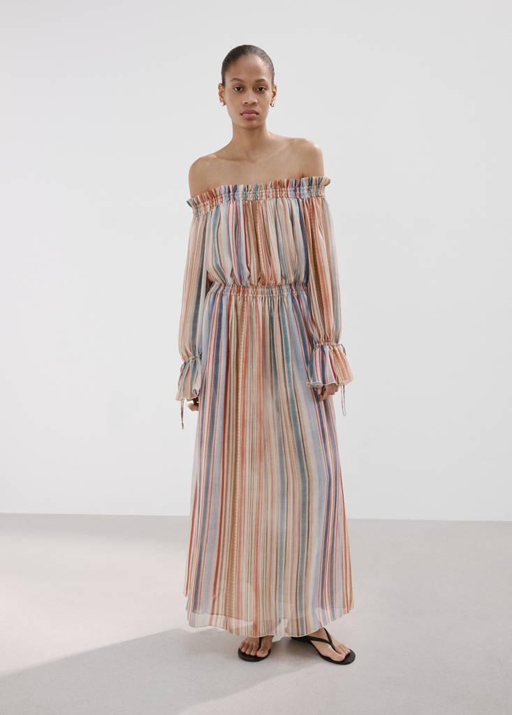 open lace back dress Cole Mini Dress - Pink Stripe main image 1