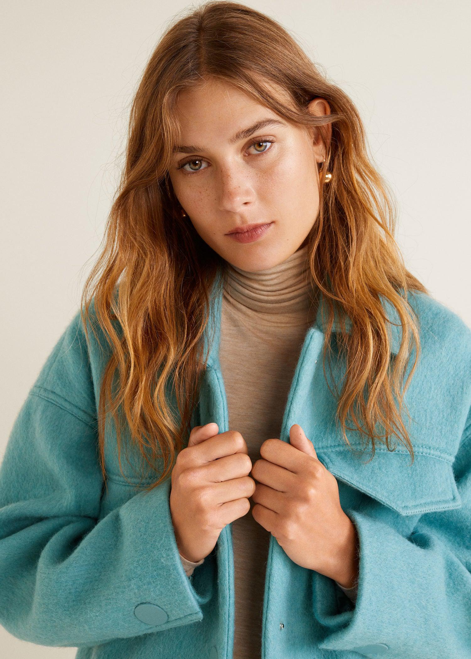 mango buttoned wool jacket