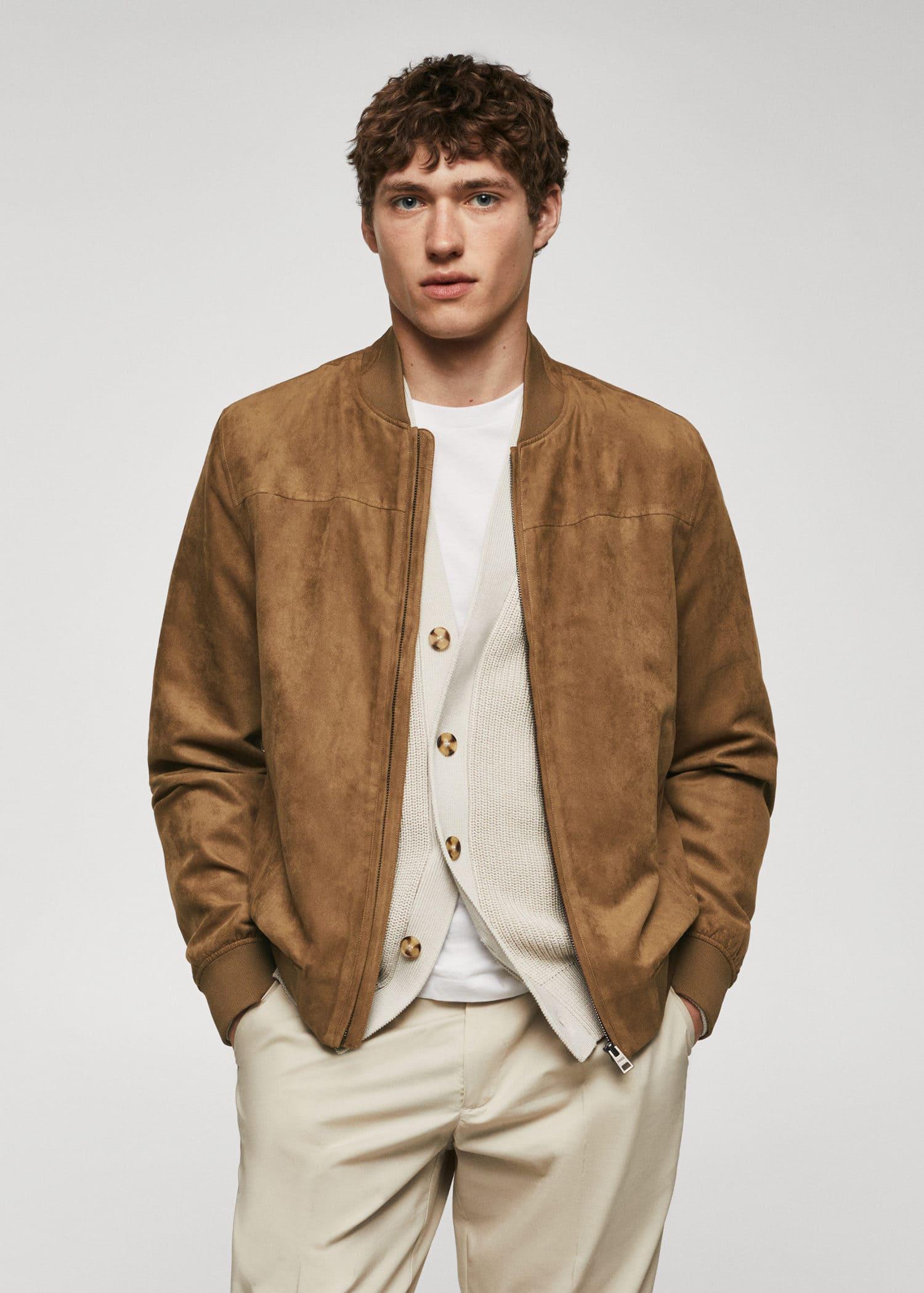 Mango man suede jacket hot sale