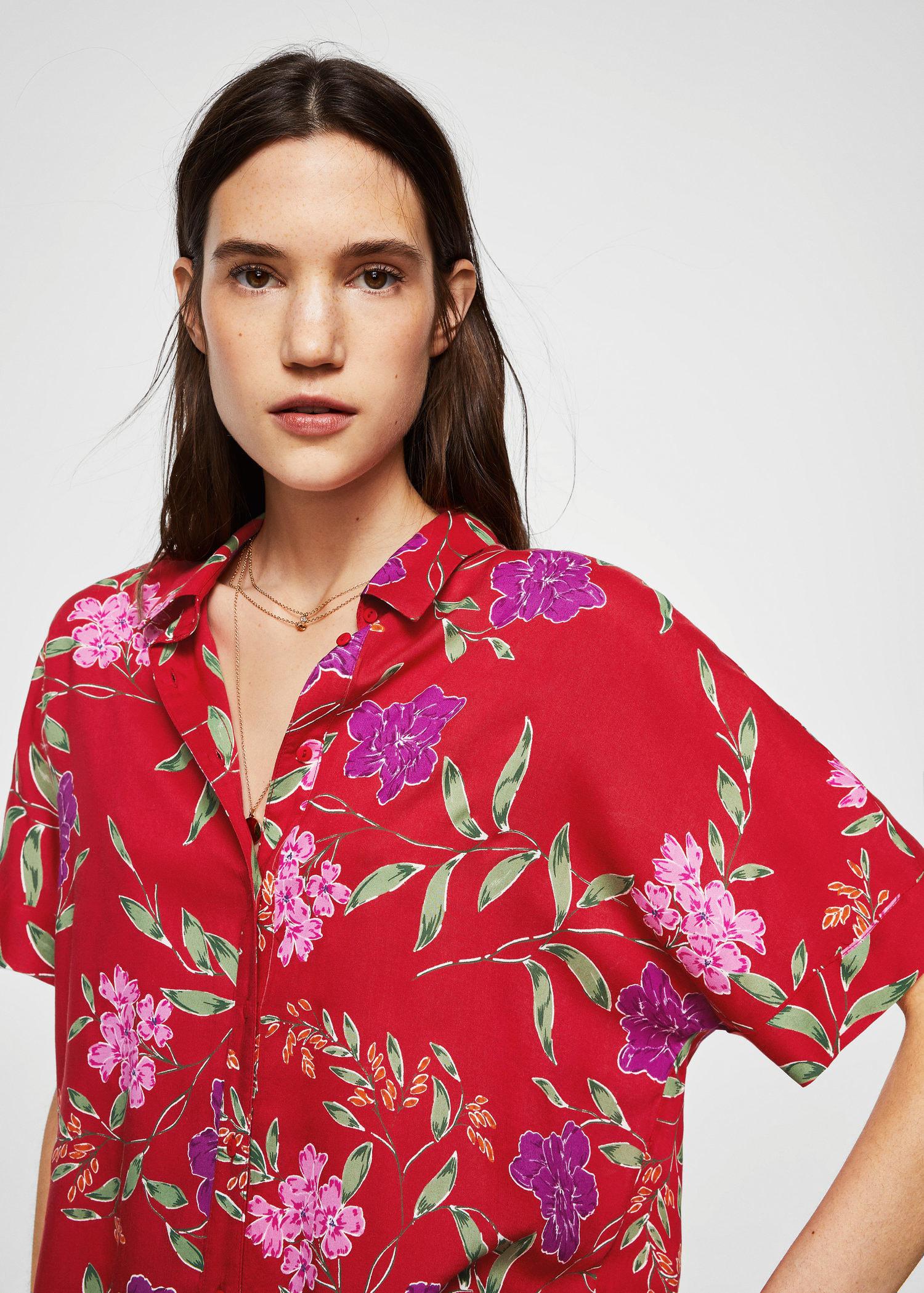 mango floral print shirt