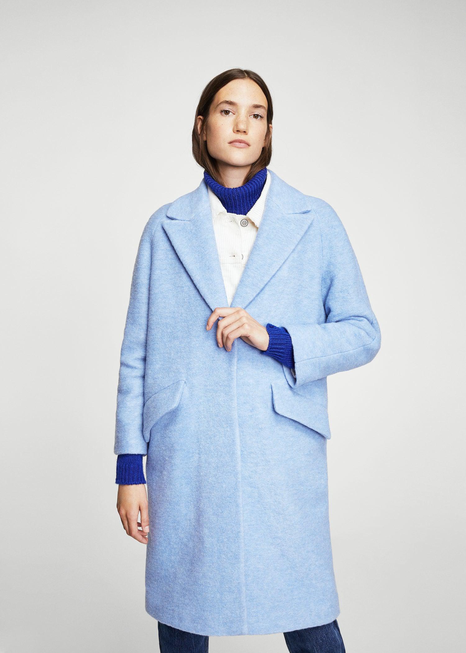 wool coat light blue