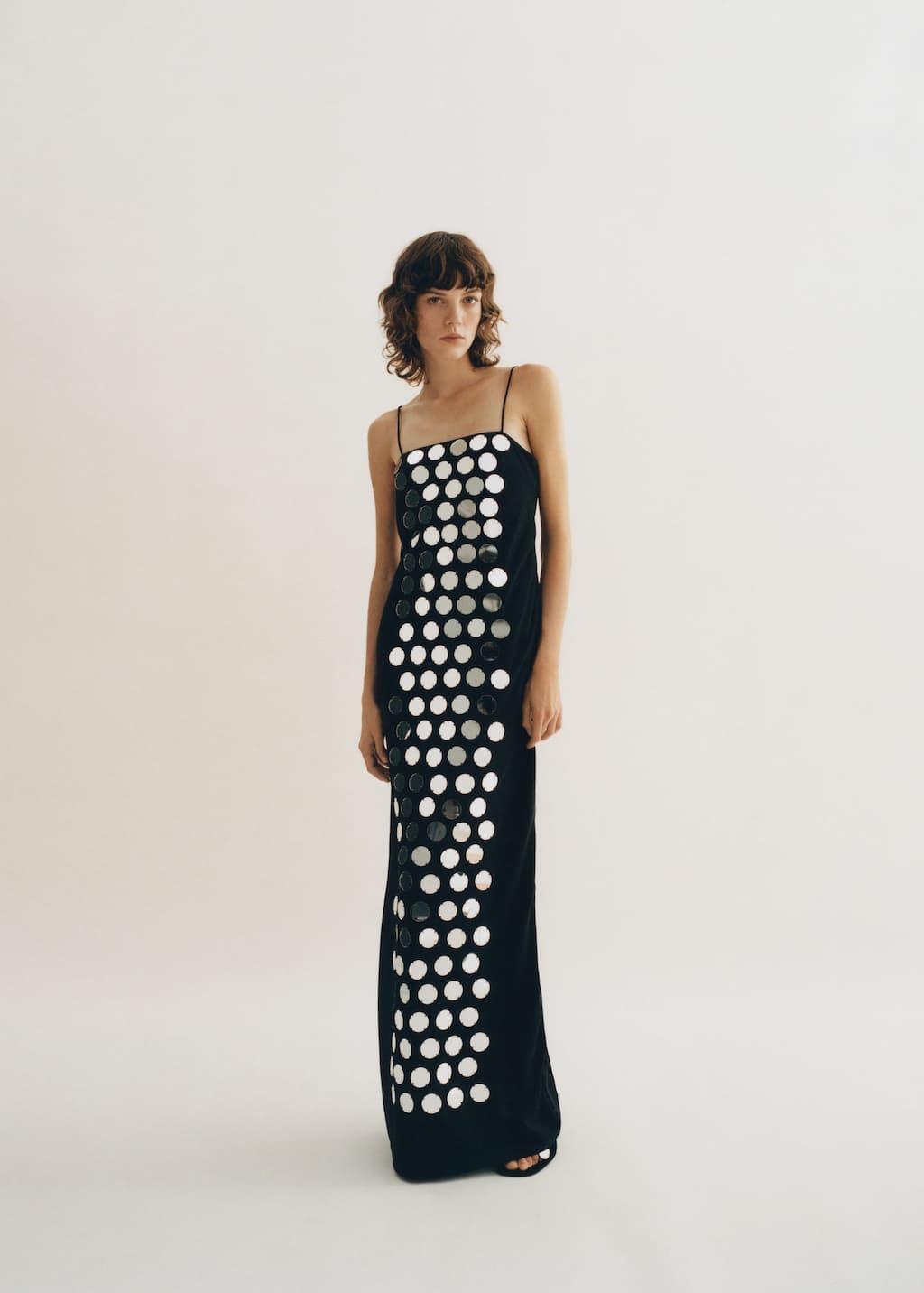 sachin and babi light blue dress Mango Dress With Mirrors And Back Opening in Black