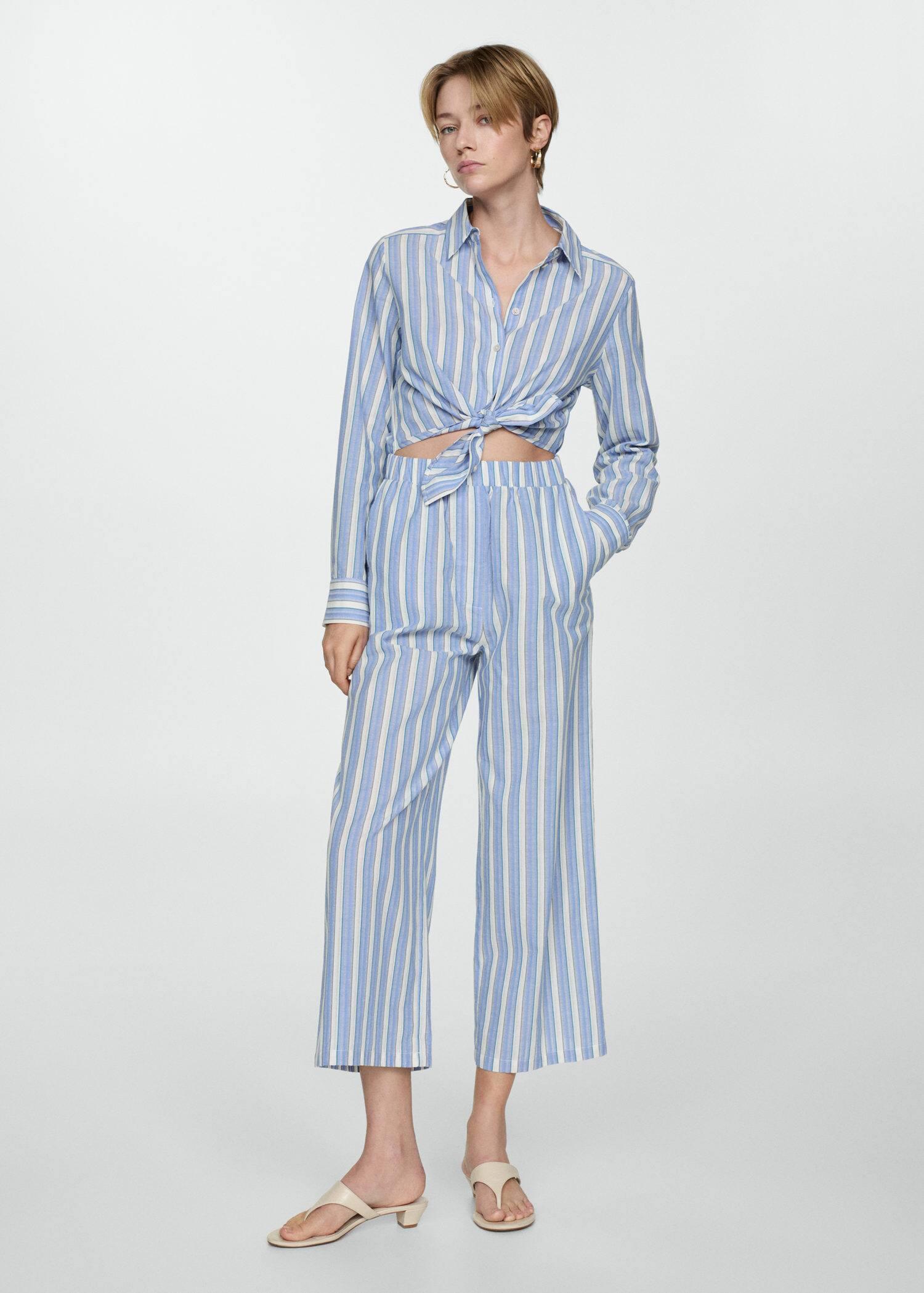 Mango Striped Shirt Jumpsuit in Blue Lyst UK