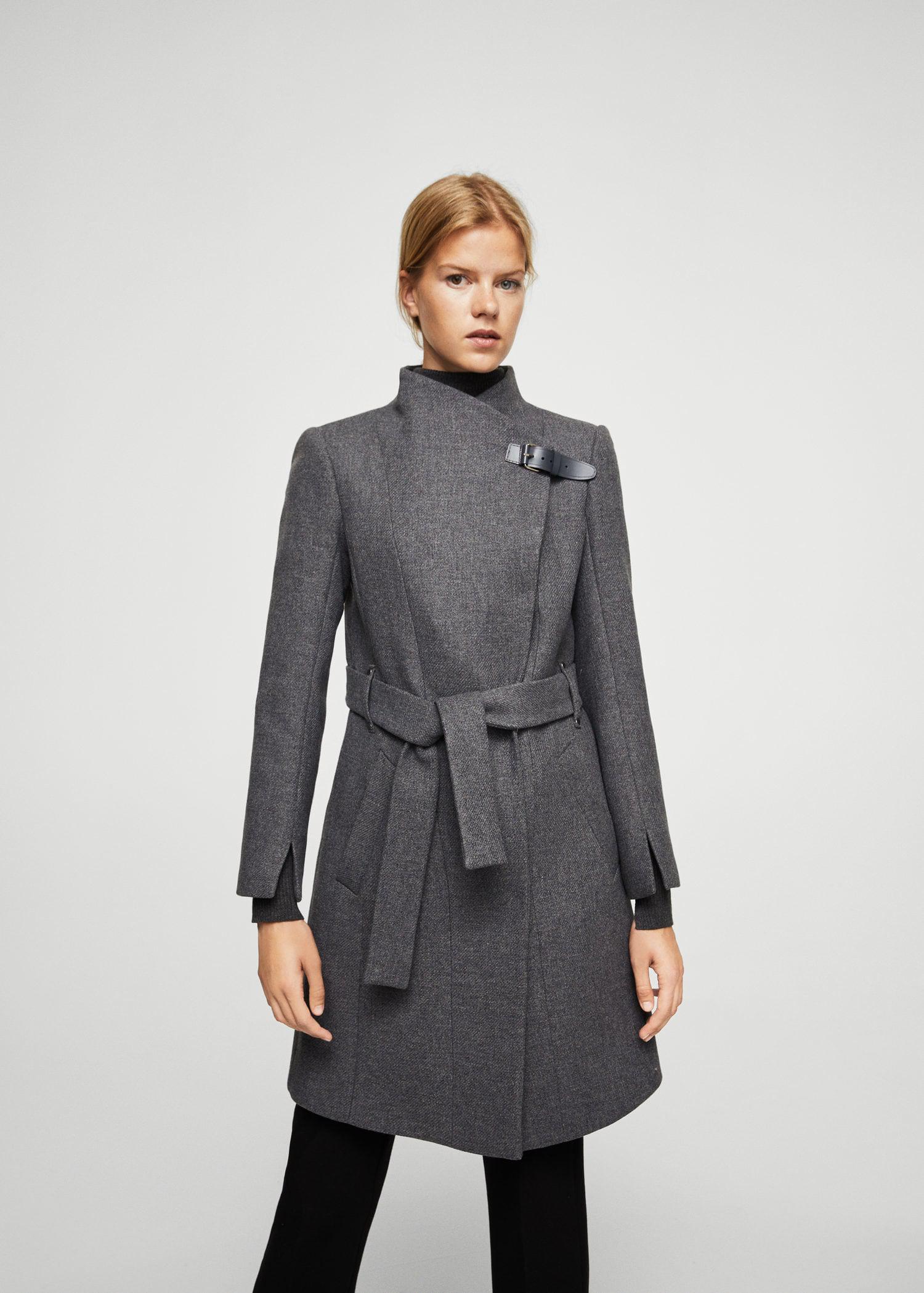 mango flecked textured grey coat