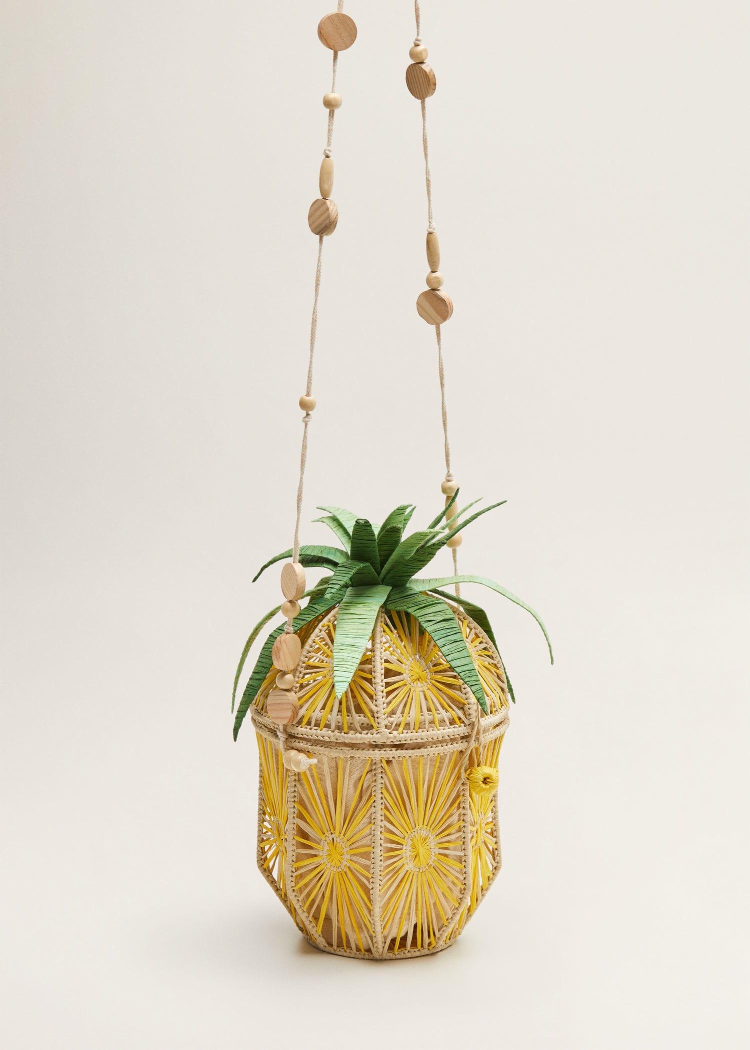 Mango Pineapple Raffia Bag in Beige (Natural) - Lyst