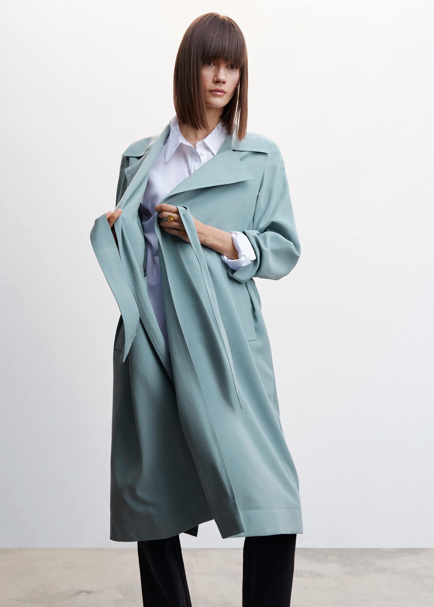 mango flowy oversize trench
