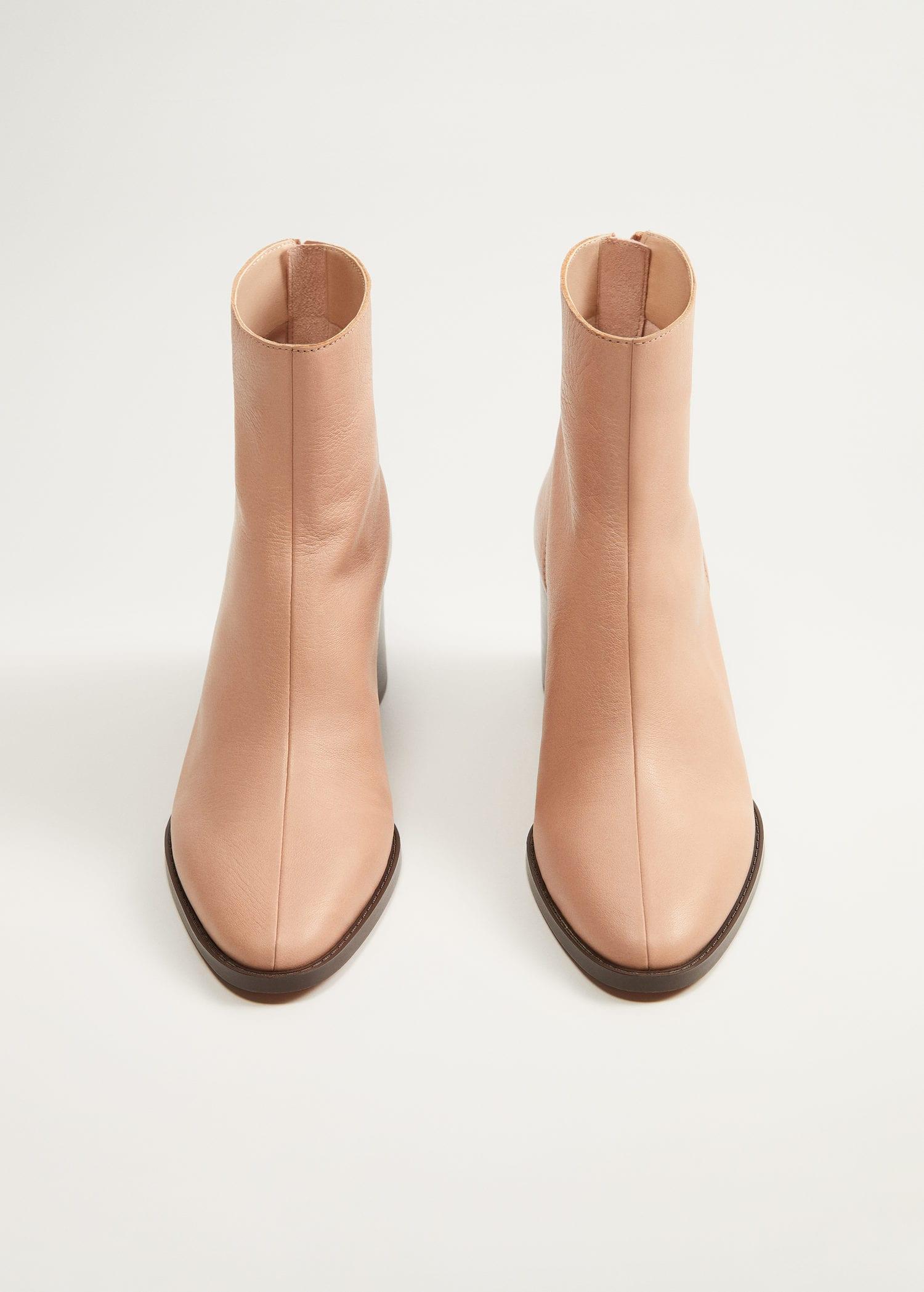 heel leather ankle boot mango