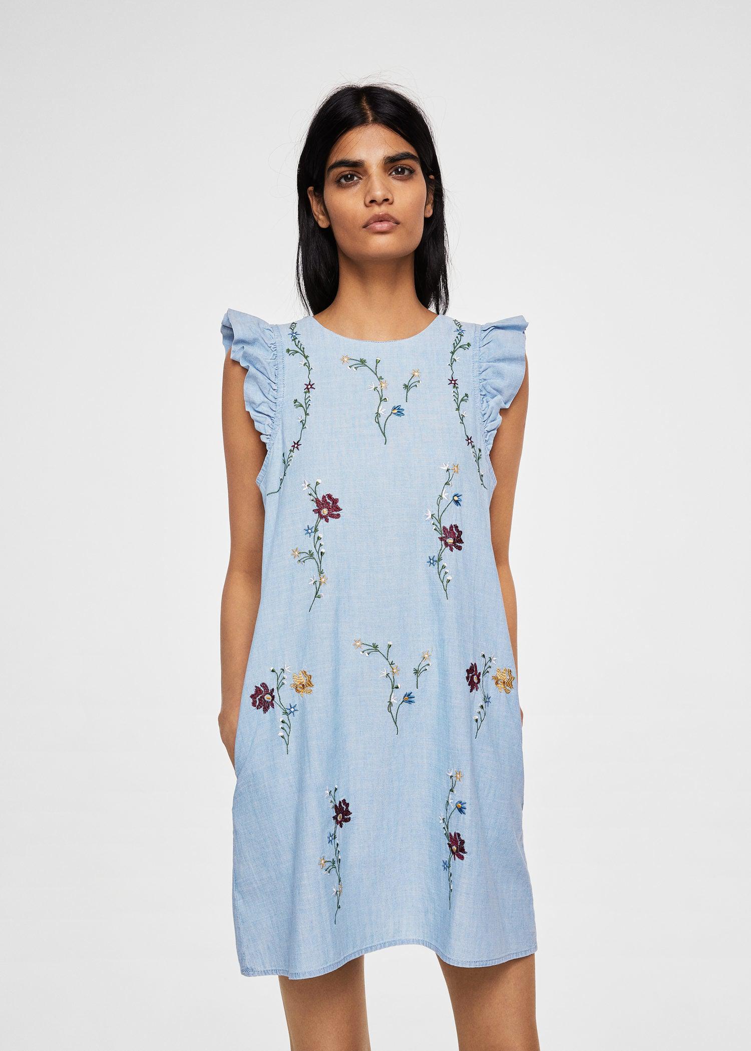 mango embroidered cotton dress