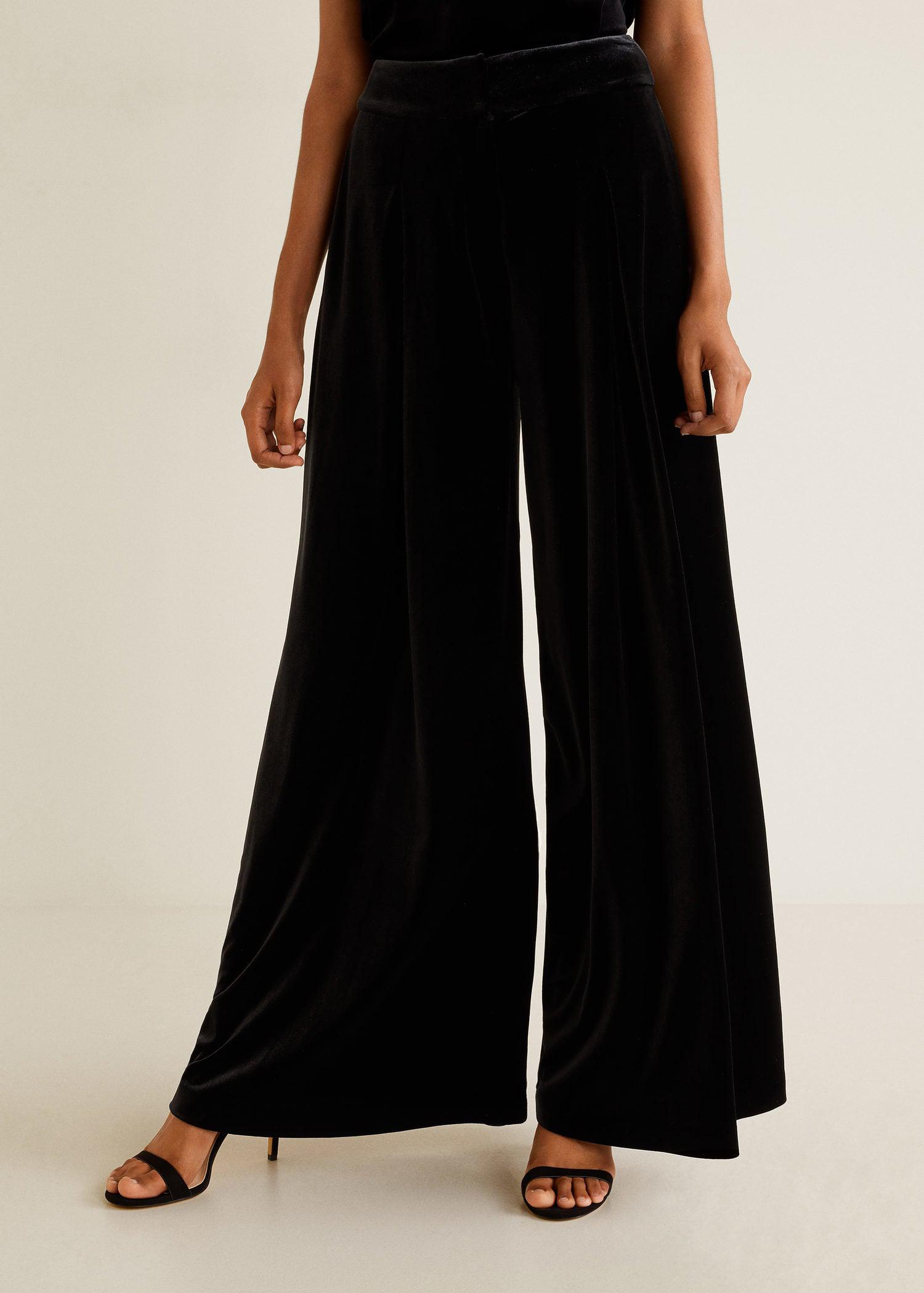black velvet palazzo pants