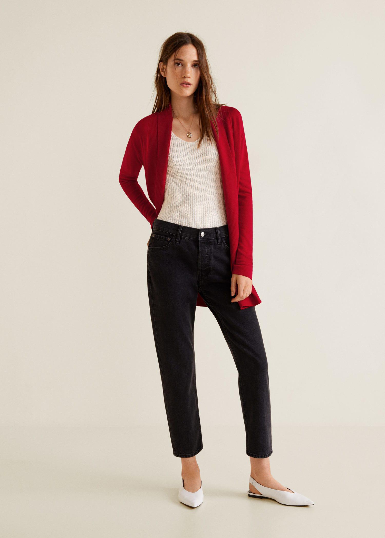 mango red cardigan