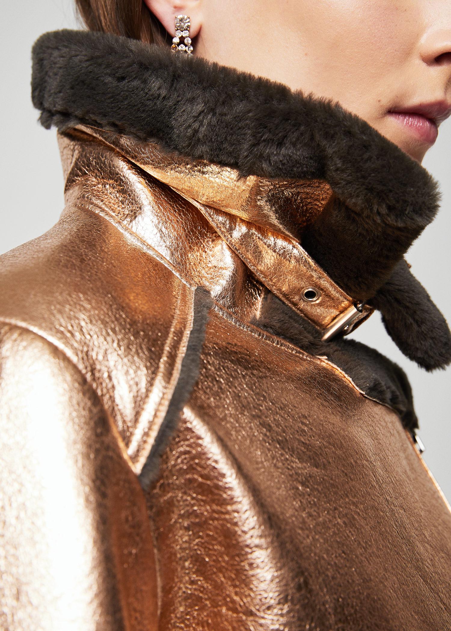 Mango Faux Shearling-lined Biker Jacket - Lyst