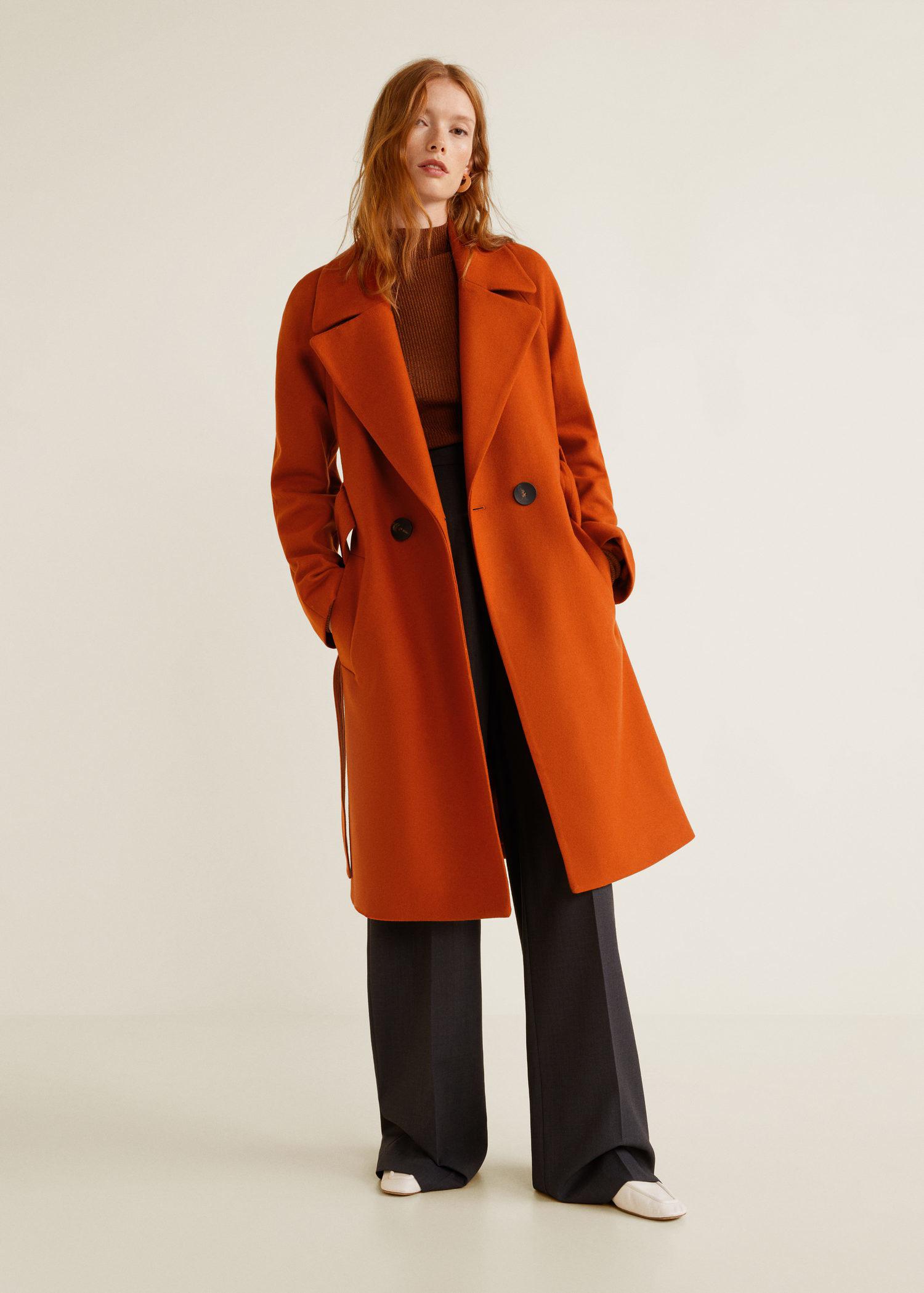 orange wool coat